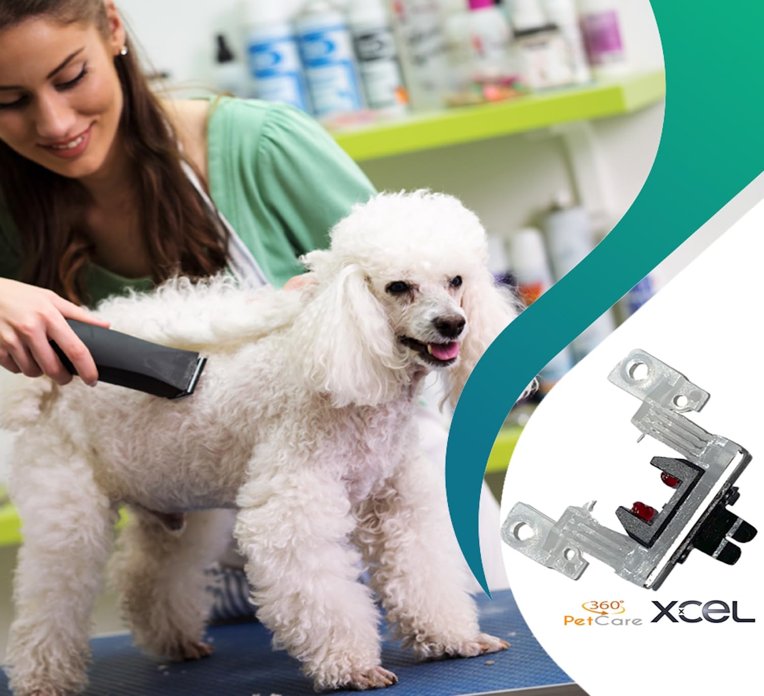 XCEL smooth-clipping action captures effortless grooming on thick coats.