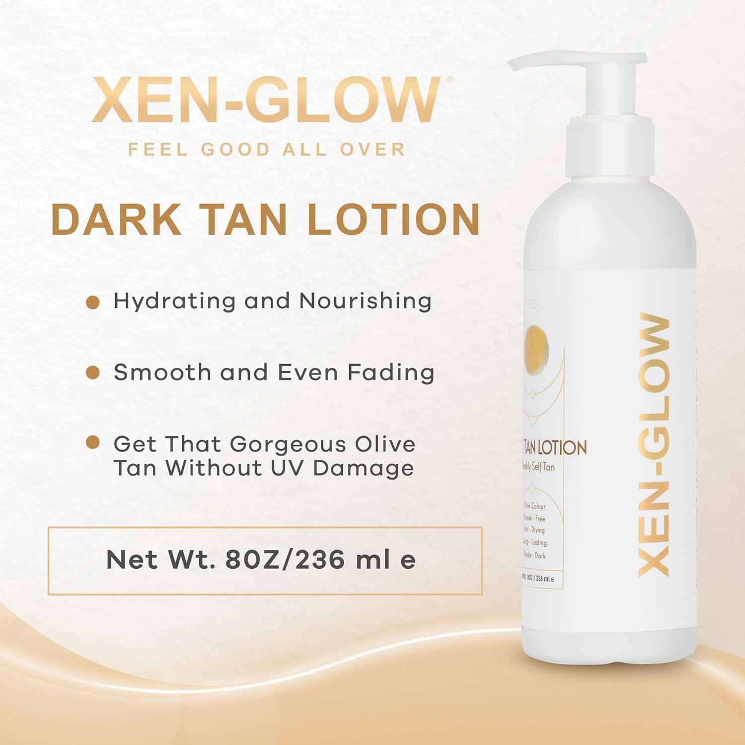 XEN-GLOW aloe vera vitamin-e formulation nourishes while you tan.