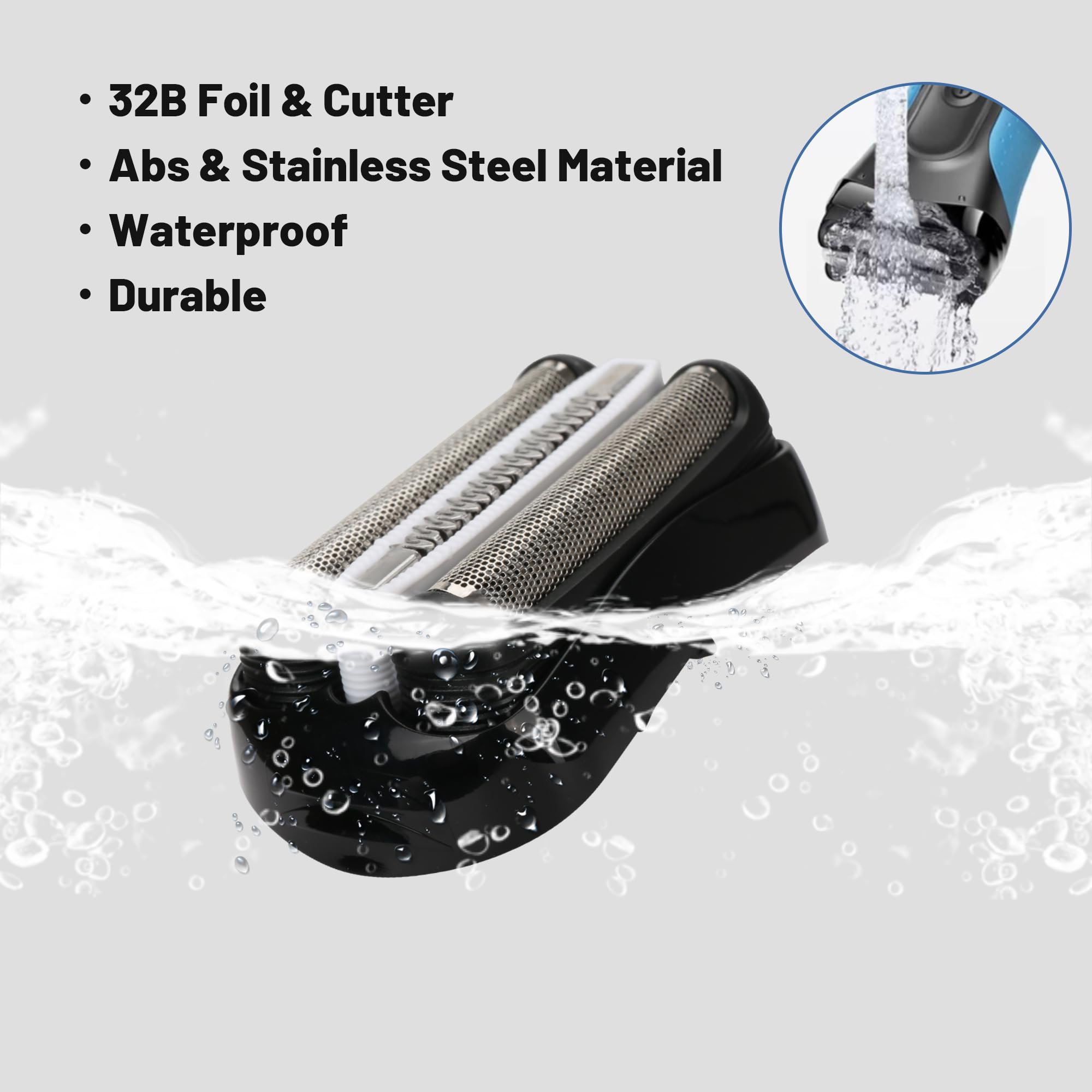XFP Series 3 32B replacement head cutter closeup highlights five synchronized shaving elements.