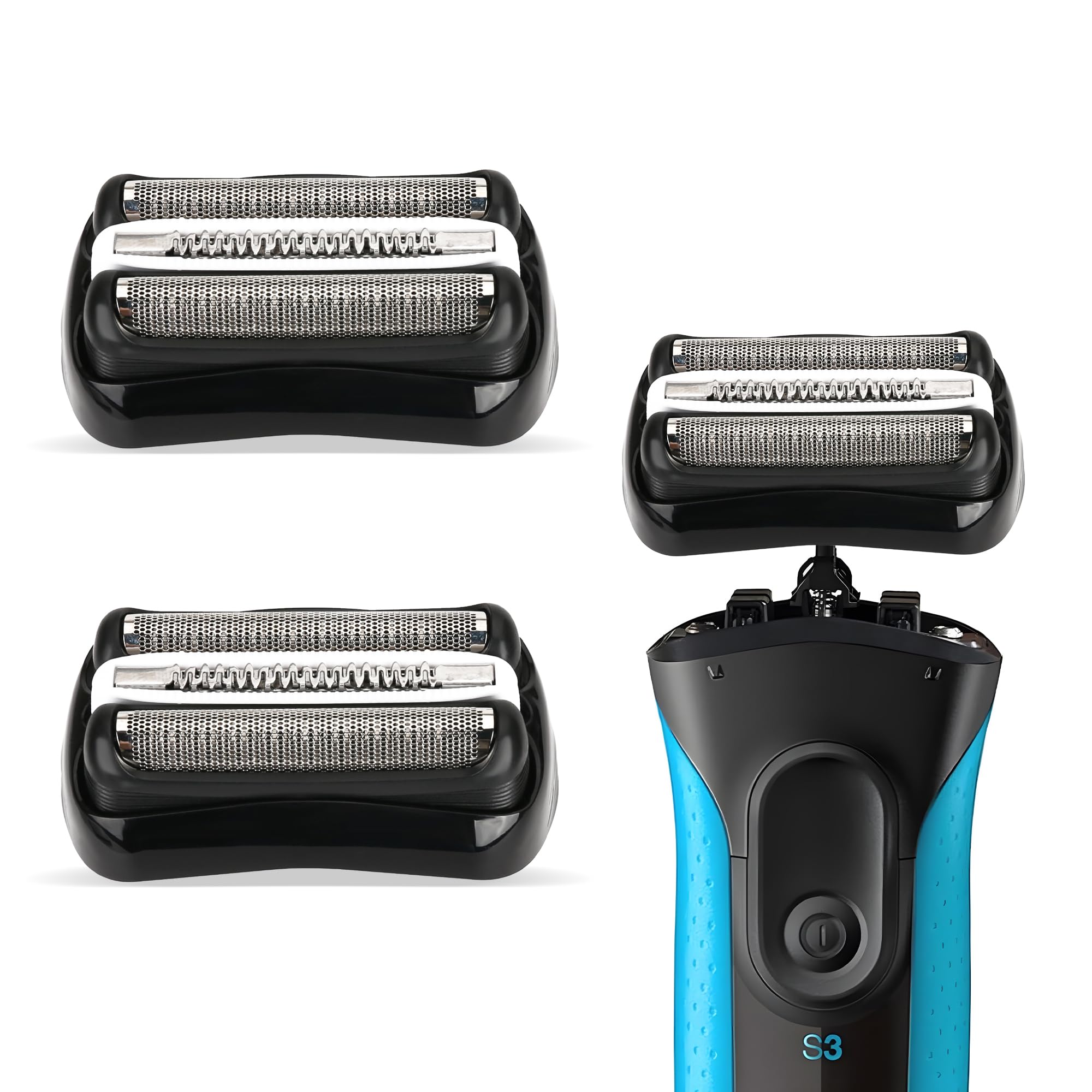 XFP Series 3 32B replacement head foil closeup shows skin-friendly stainless mesh for gentle shaves.