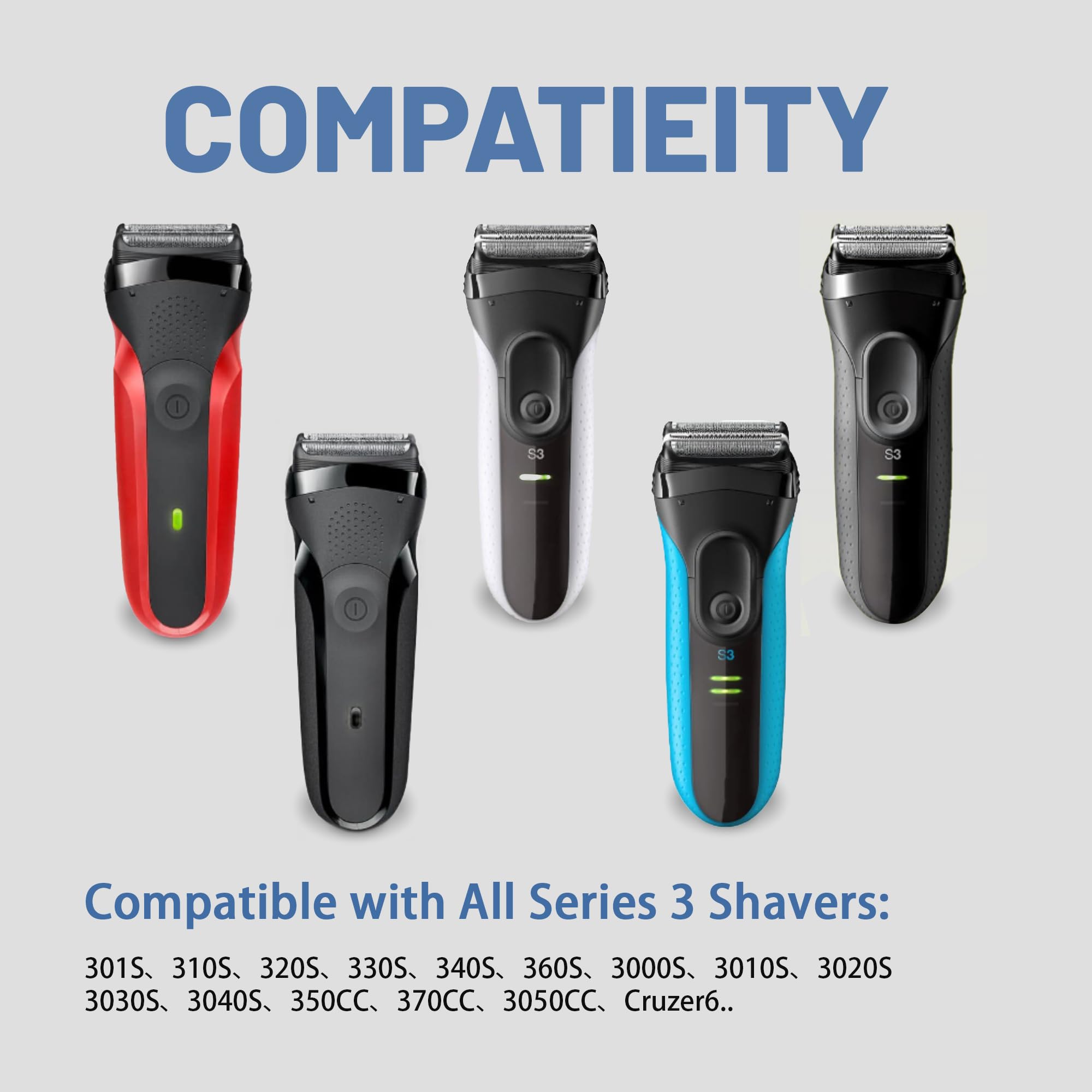 XFP Series 3 32B head in use on Braun S3 for smooth daily grooming.