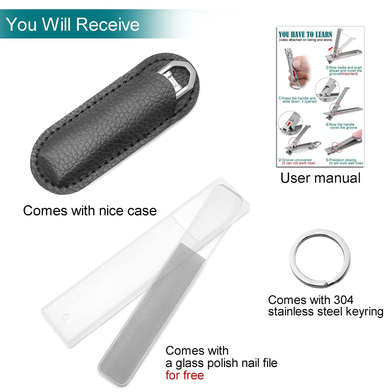 XGIZMOO 304 stainless steel keychain adds portable convenience.