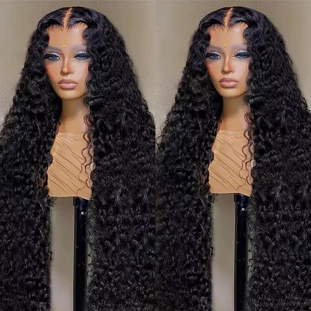 Xhisae Deep Wave wig back view displaying full 200 density curls.