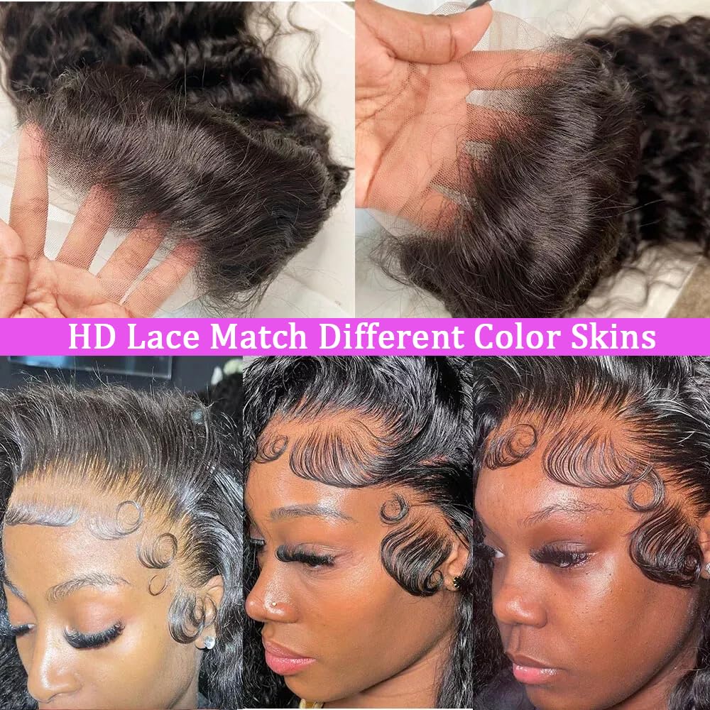 Xhisae Deep Wave wig curls close-up showing texture and definition.