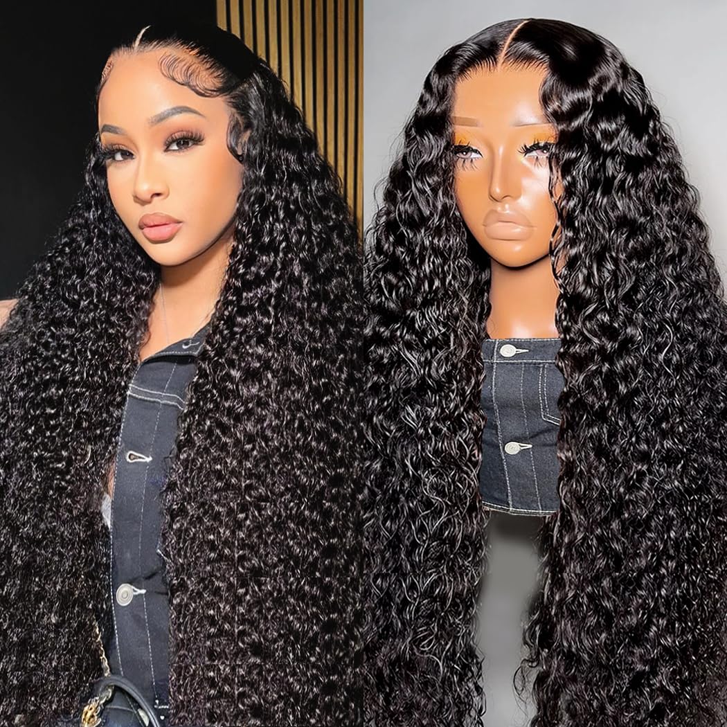 Xhisae Deep Wave wig front view with natural hairline for everyday wear.