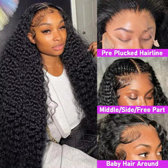 Xhisae Deep Wave wig side view showing seamless parting and volume.
