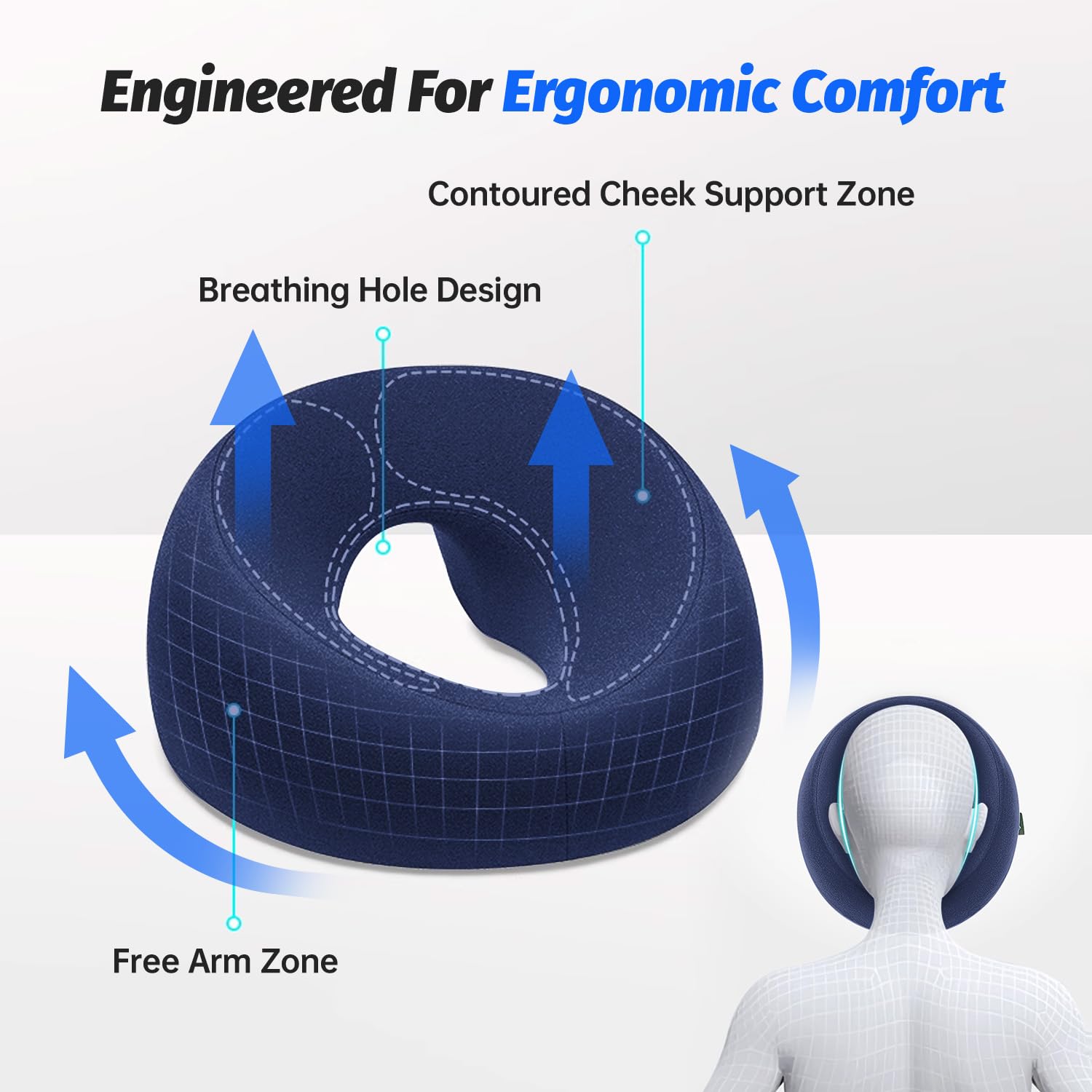 xiaomubiao breathable face hole pillow ensures easy breathing during use