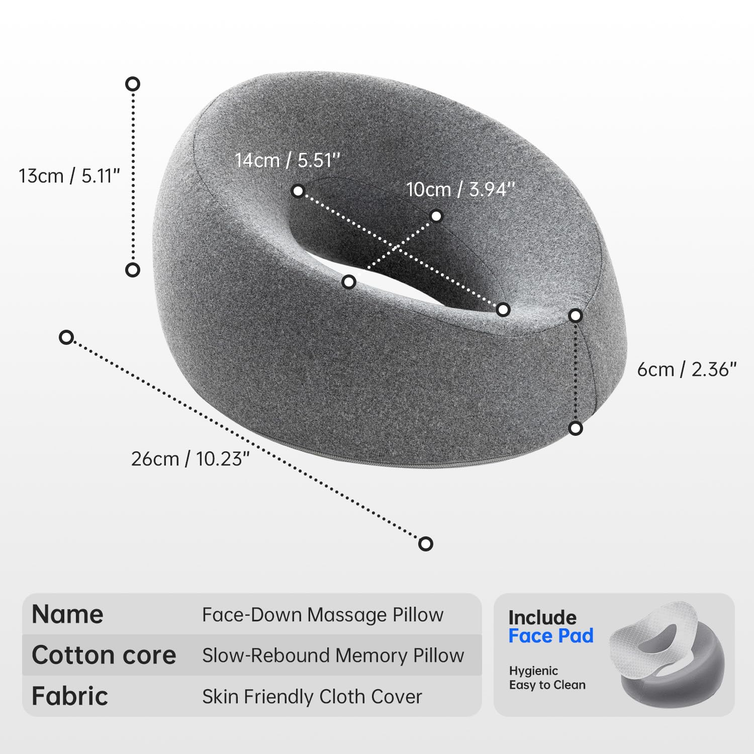 xiaomubiao face-hole pillow back sleeping promotes unobstructed breathing and relaxed posture.