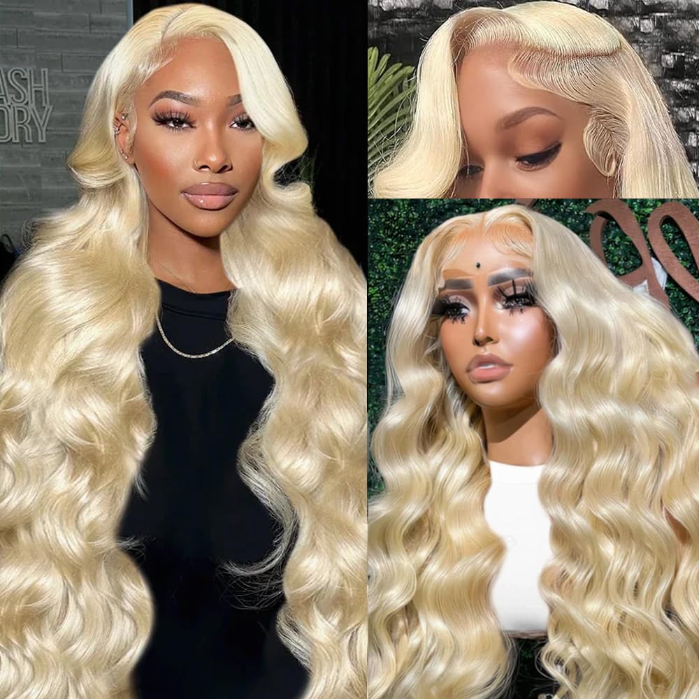 XIAPAY 613 lace-front wig 28in blonde on model for natural daily wear and versatile styling