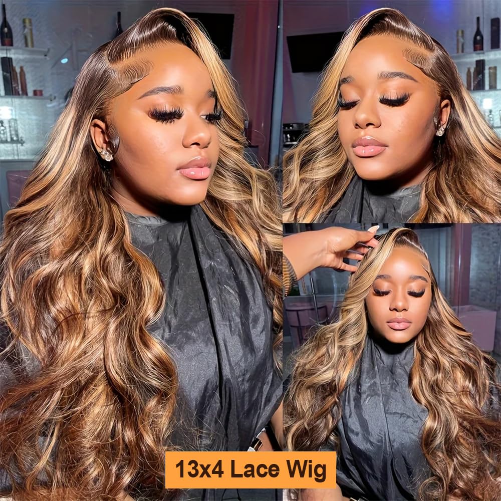 Xiayume honey blonde ombre wig adjustable cap for secure, comfortable wear.