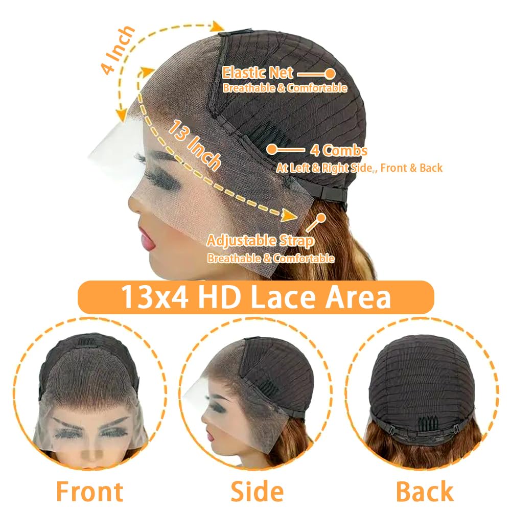 Xiayume honey blonde ombre wig pre-plucked baby hair for easy styling.
