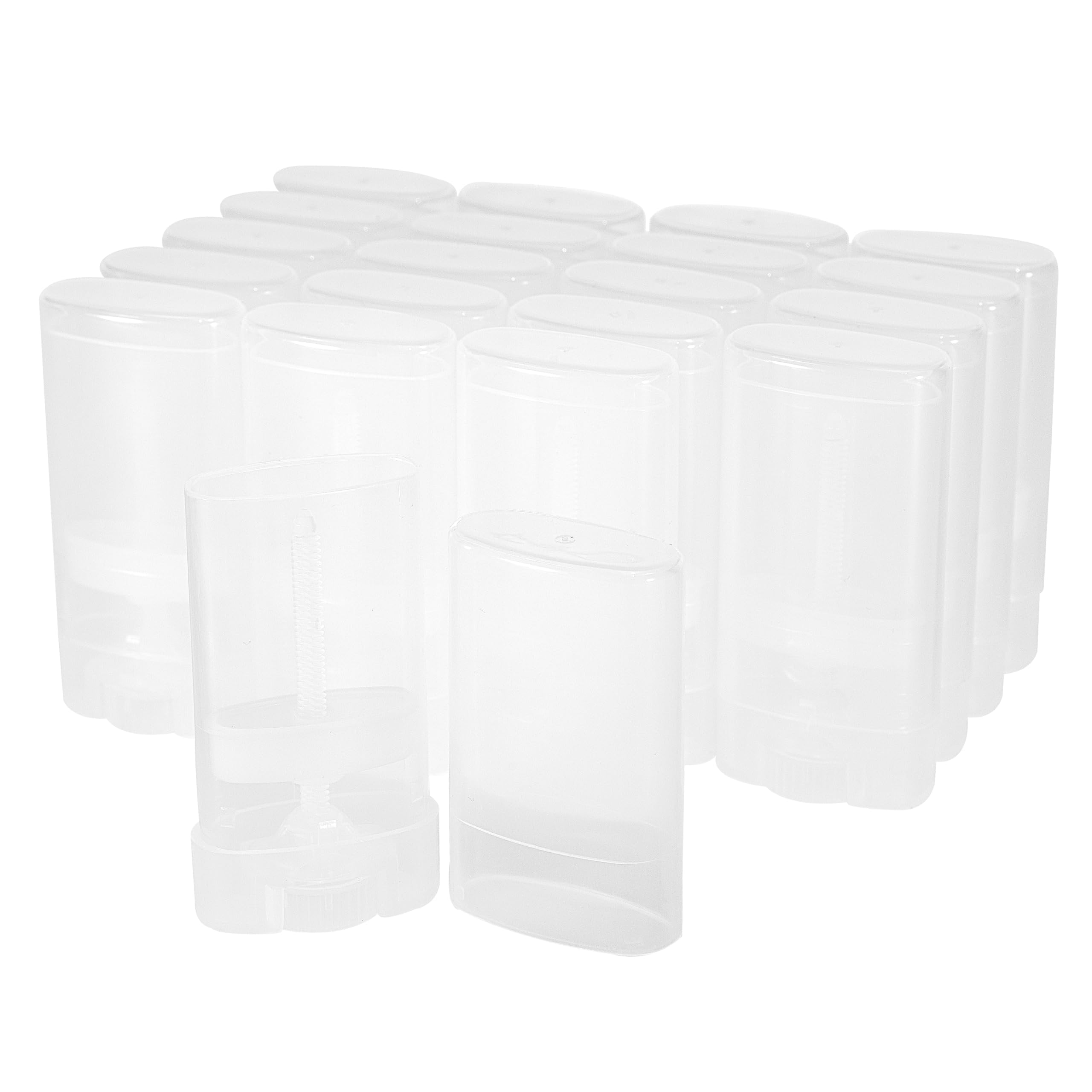 Xiboya textile empty oval deodorant tube 20pcs clear, ideal for DIY cosmetics and travel-friendly storage.