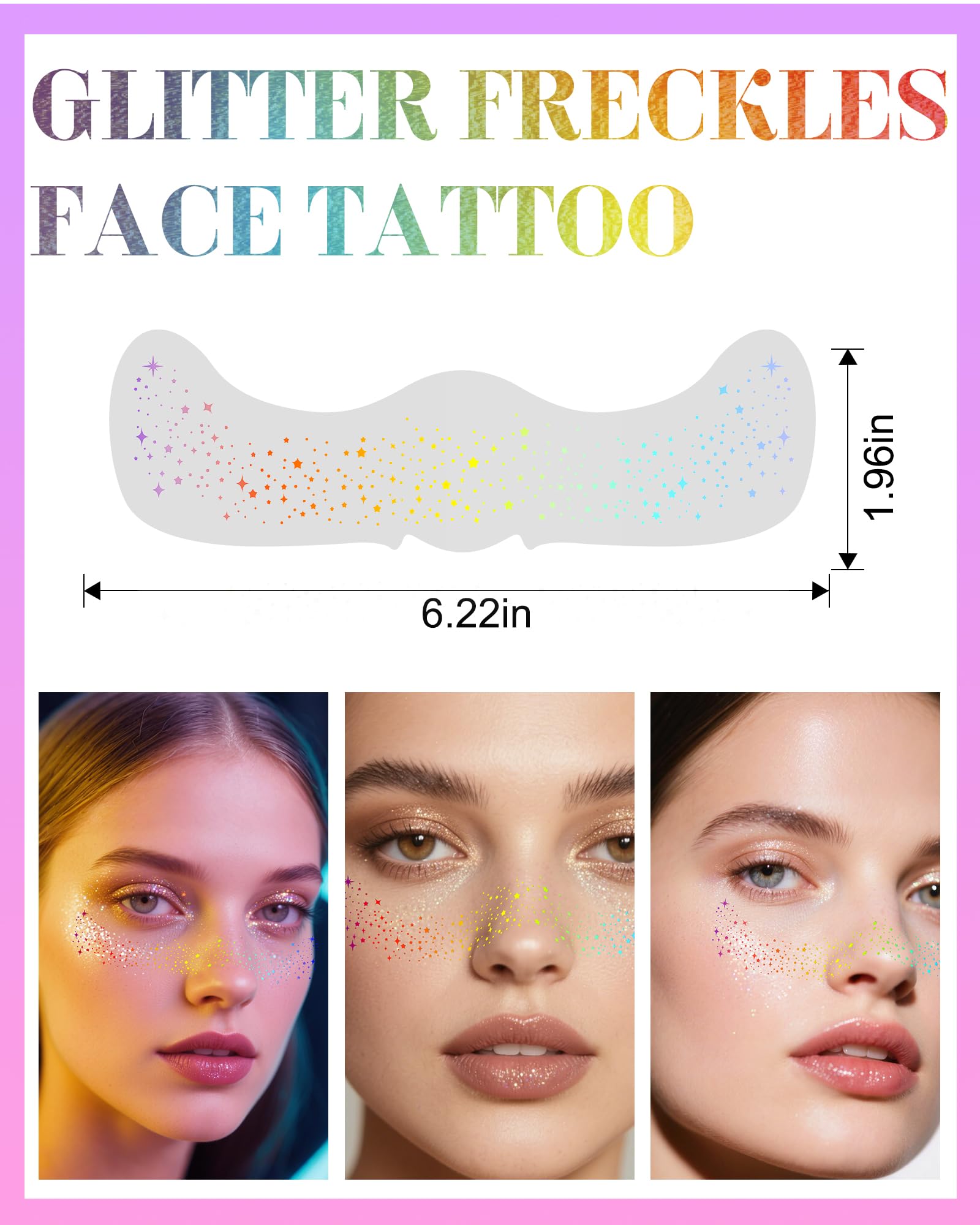 XICZH waterproof glitter patches stay put through sweat and rain