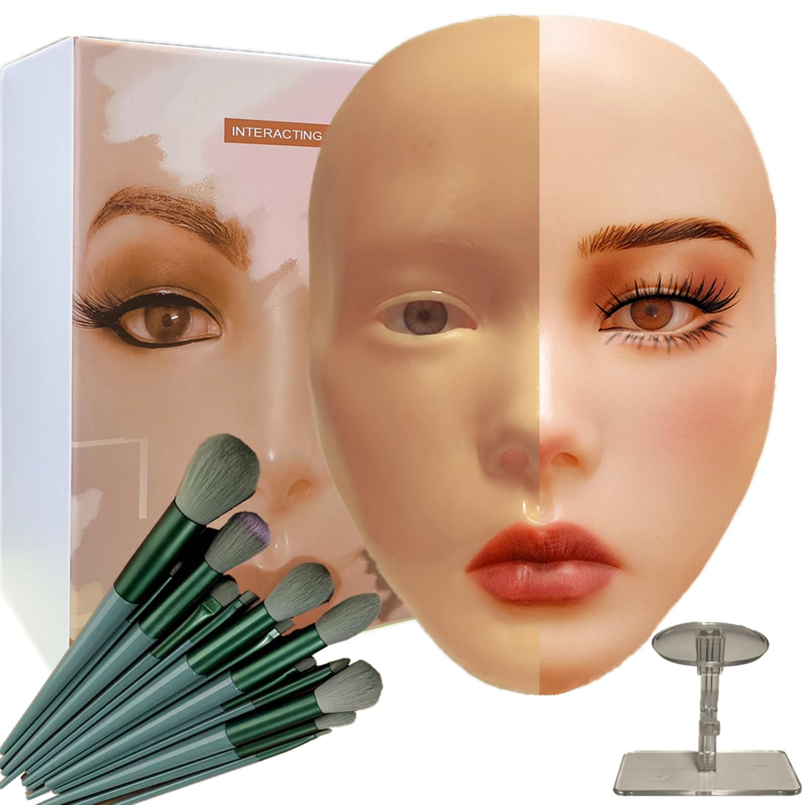 XIJIEMAO 3D makeup practice face with realistic silicone surface for skill-building