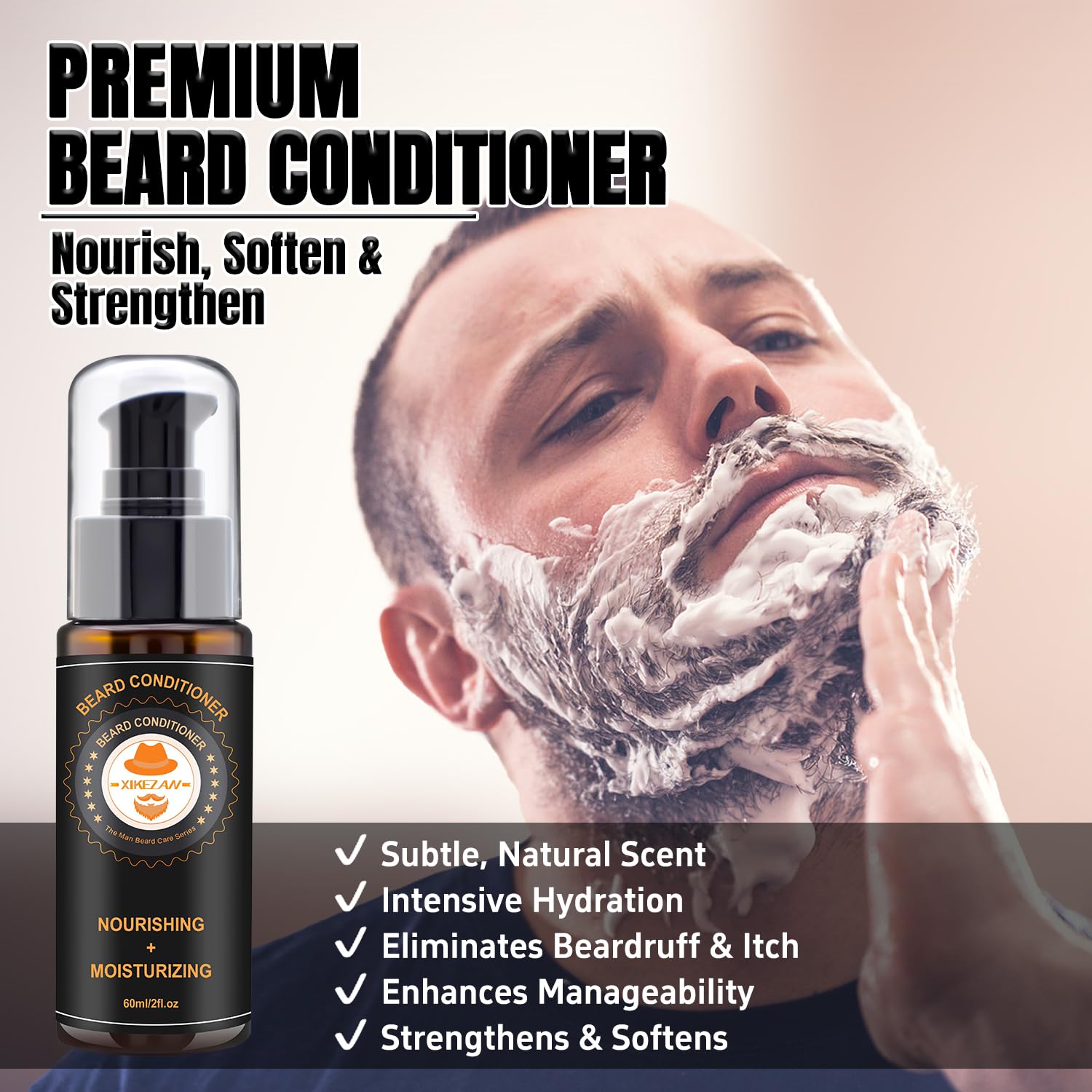 XIKEZAN beard balm tube provides conditioning for flexible, groomed shapes.