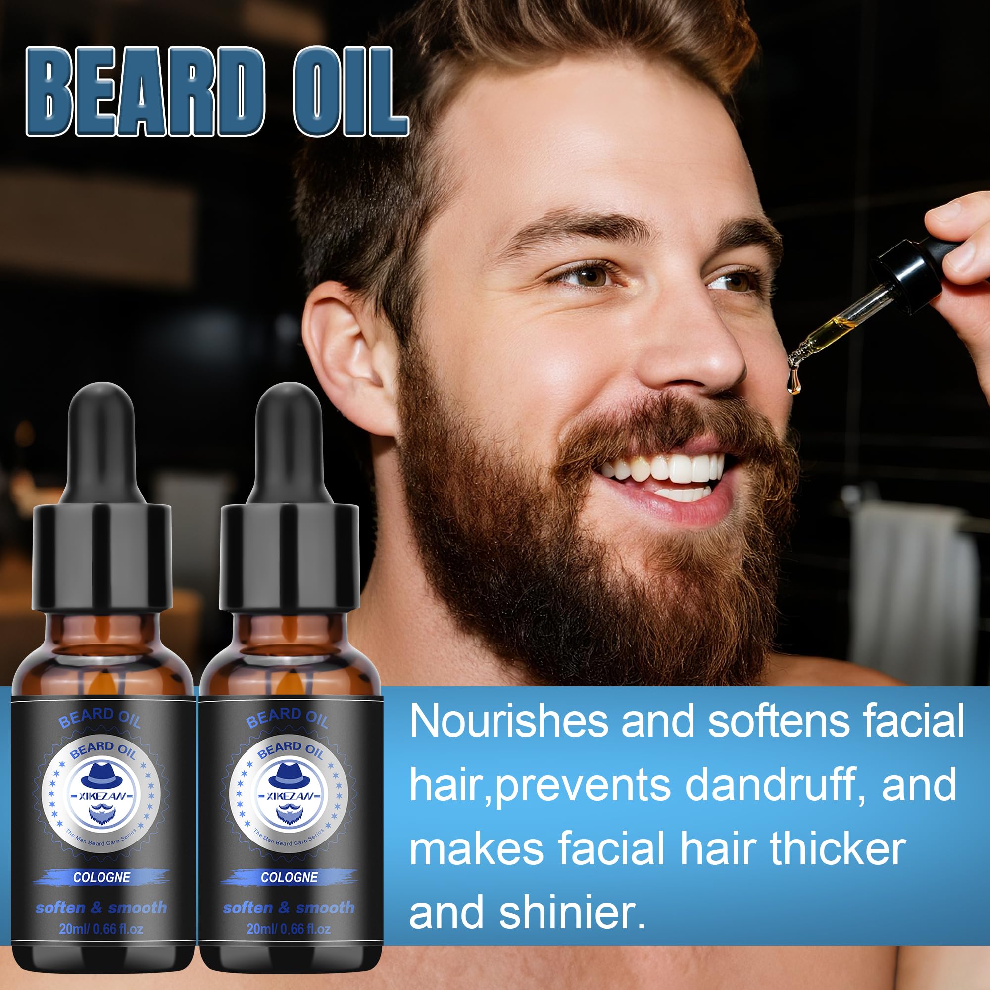 XIKEZAN beard balm tube helps tame flyaways with lasting softness.