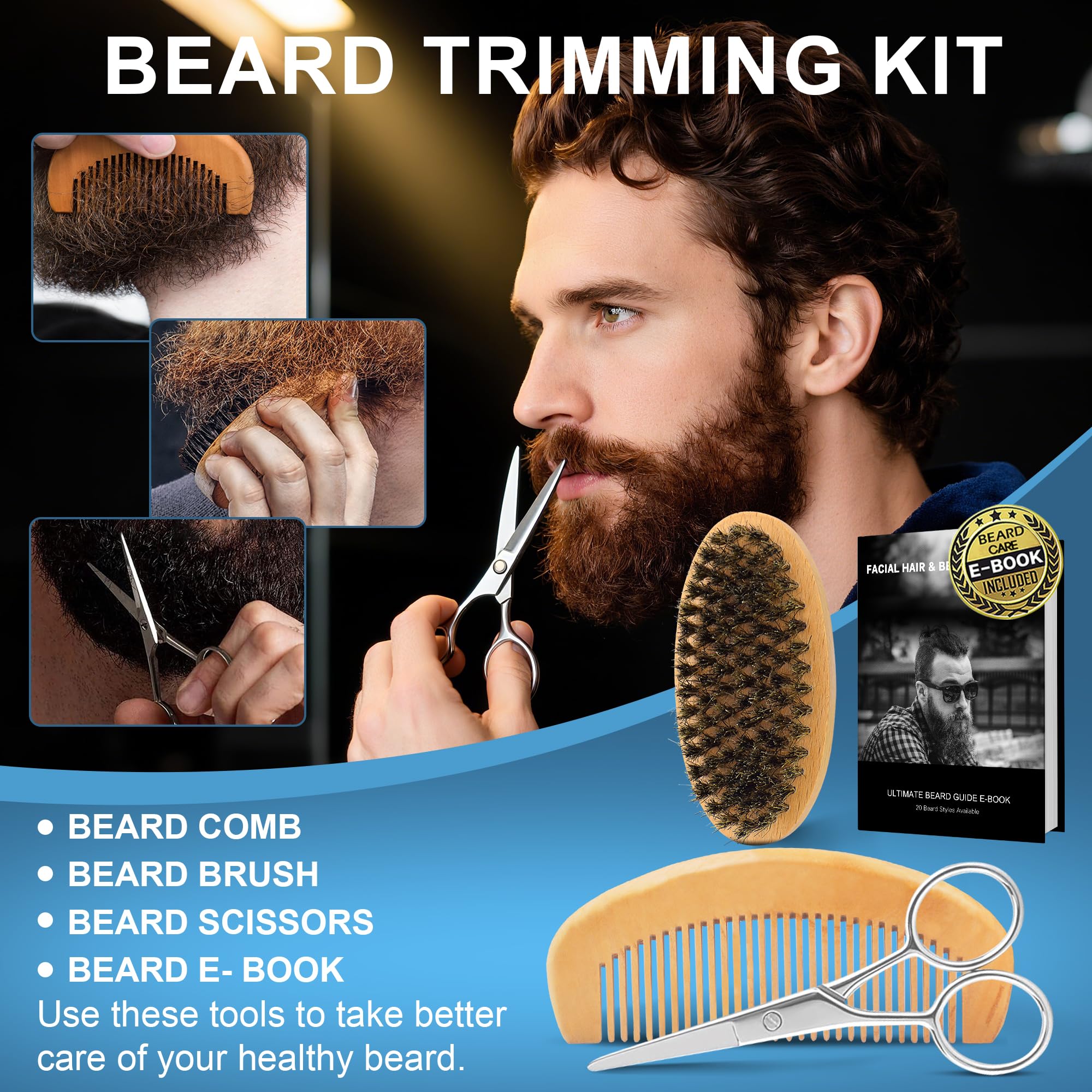 XIKEZAN beard comb provides precise styling and edge-to-edge control.