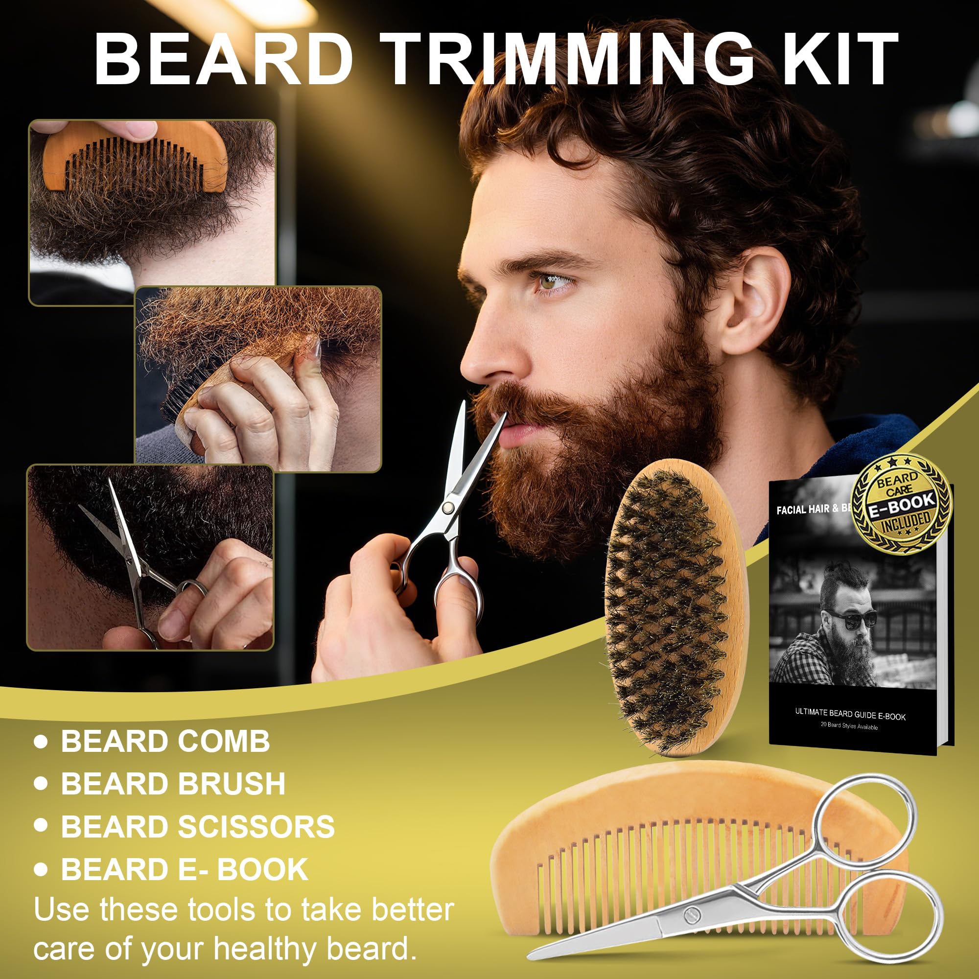 XIKEZAN beard comb displaying precision styling and tangle-free grooming