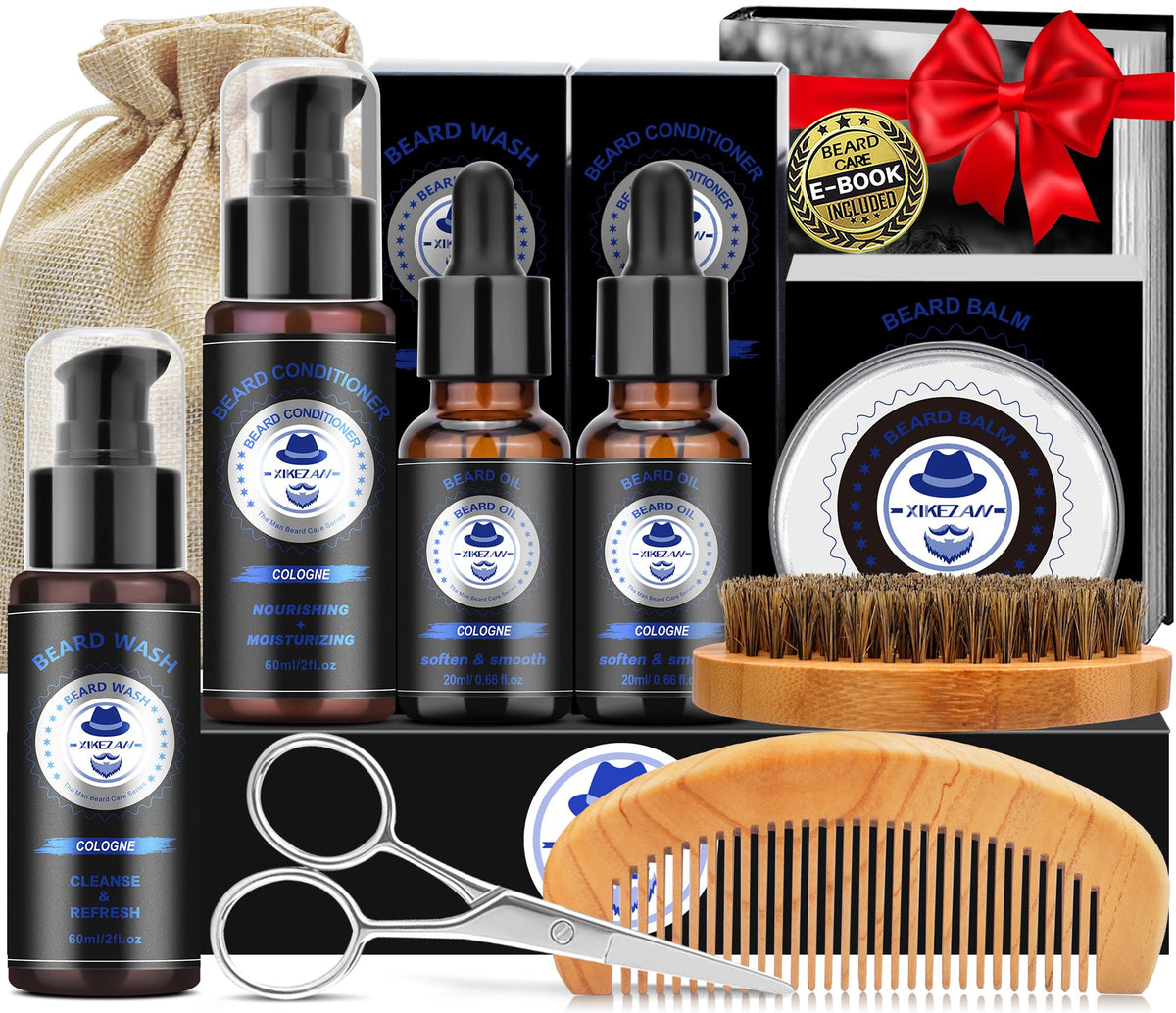 XIKEZAN beard grooming kit packaging shows premium gift-ready presentation.