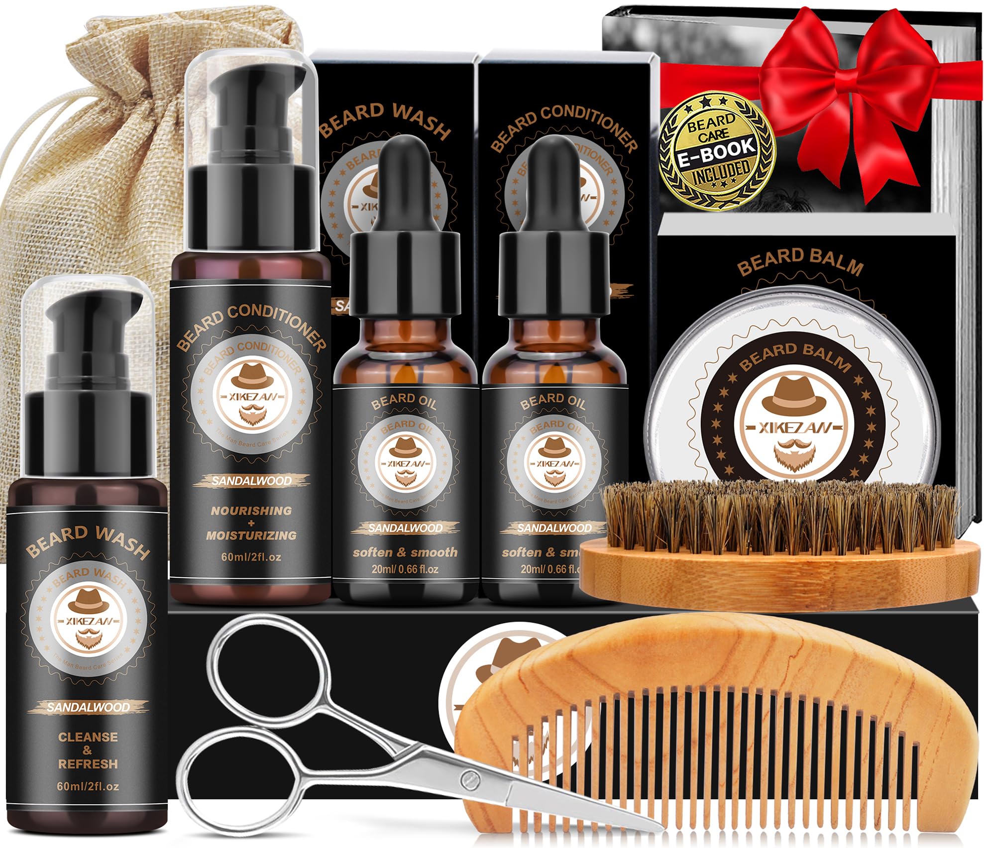 XIKEZAN beard kit sandalwood oil bottle for premium hydration