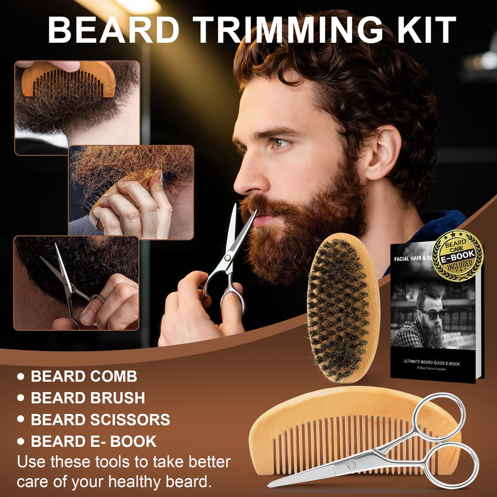 XIKEZAN beard-kit-scissors-precision-trims for clean, sharp beard edges.