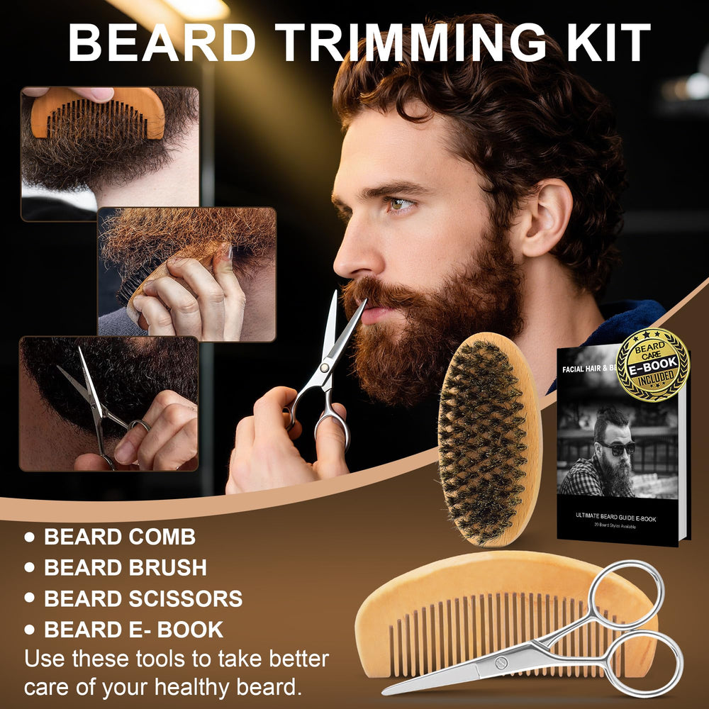 XIKEZAN beard kit stainless scissors precise trimming on the go
