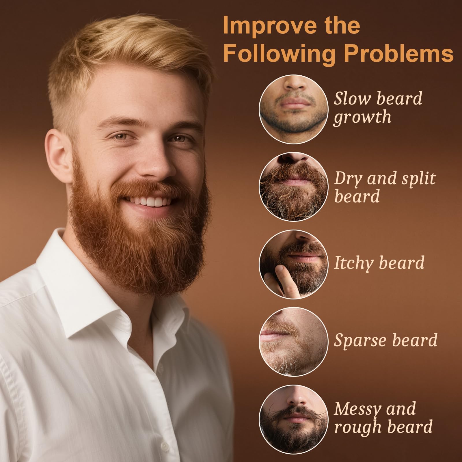 XIKEZAN beard oil set orange bottle pour for energizing beard care.