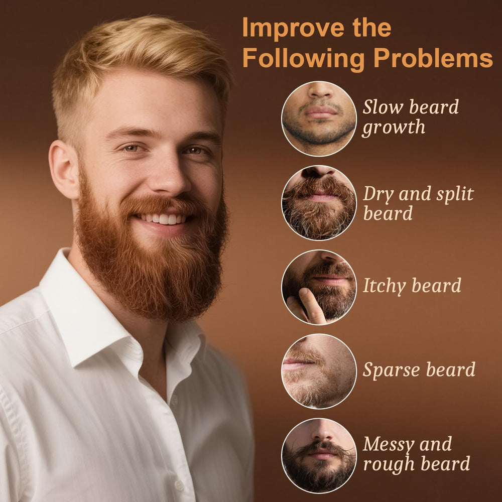 XIKEZAN beard oil set orange bottle pour for energizing beard care.