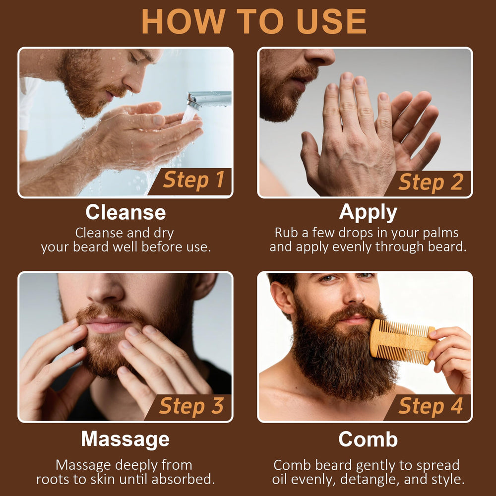 XIKEZAN beard oil set unscented bottle pour for natural beard care.