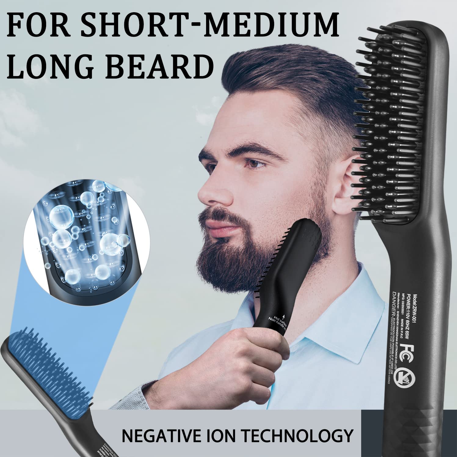 XIKEZAN heated beard comb with PTC heater for even heat