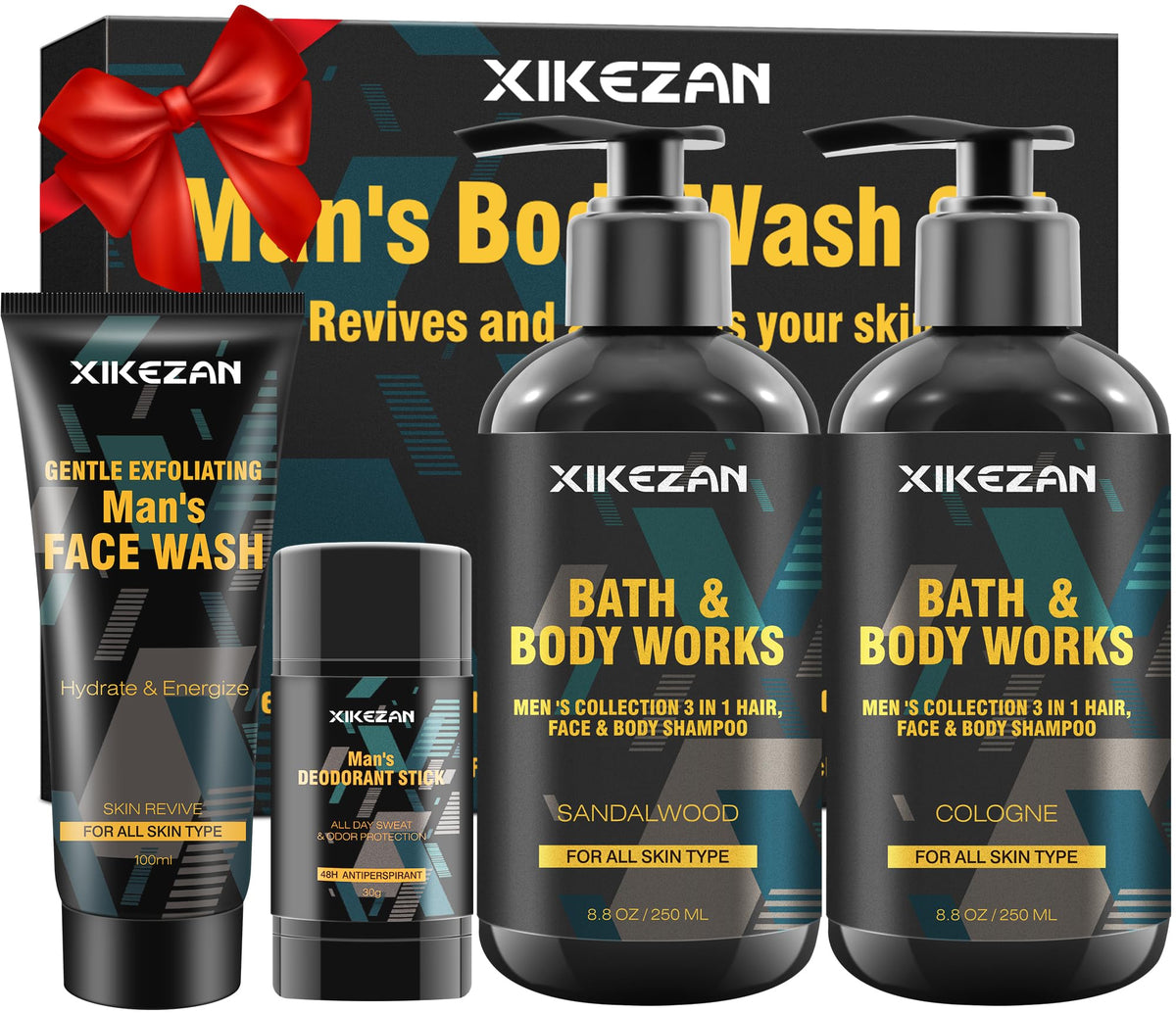 XIKEZAN sandalwood 3 in 1 wash bottle for head-to-toe hydration and refresh