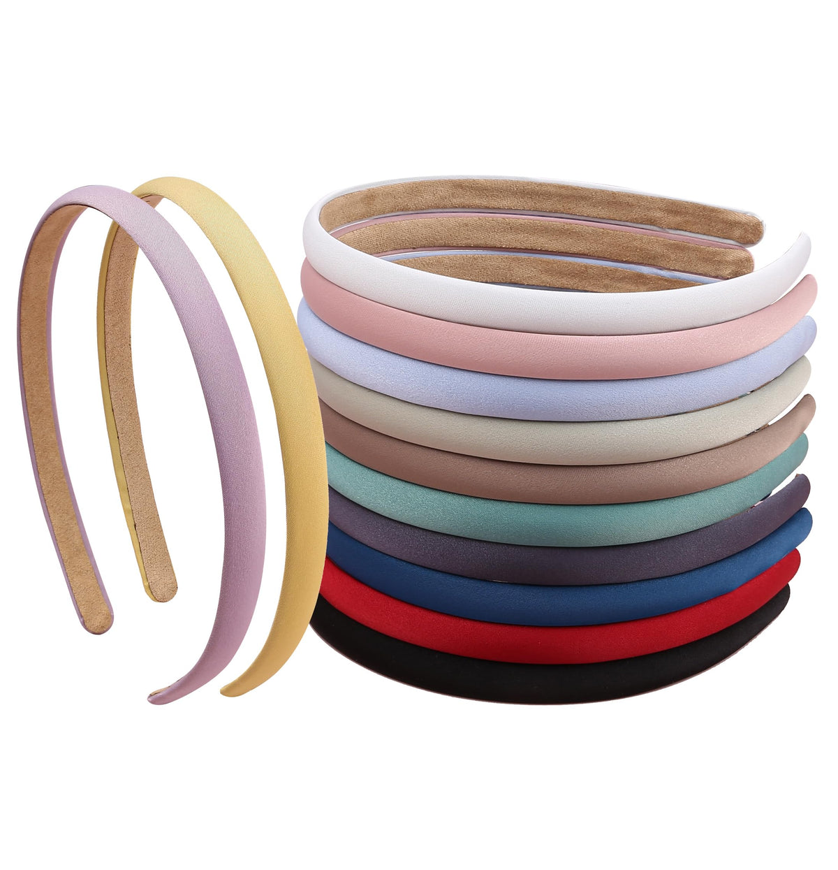 Bandas XIMA de tela seda 10 mm, juego de 12 colores para combinar con cualquier conjunto.