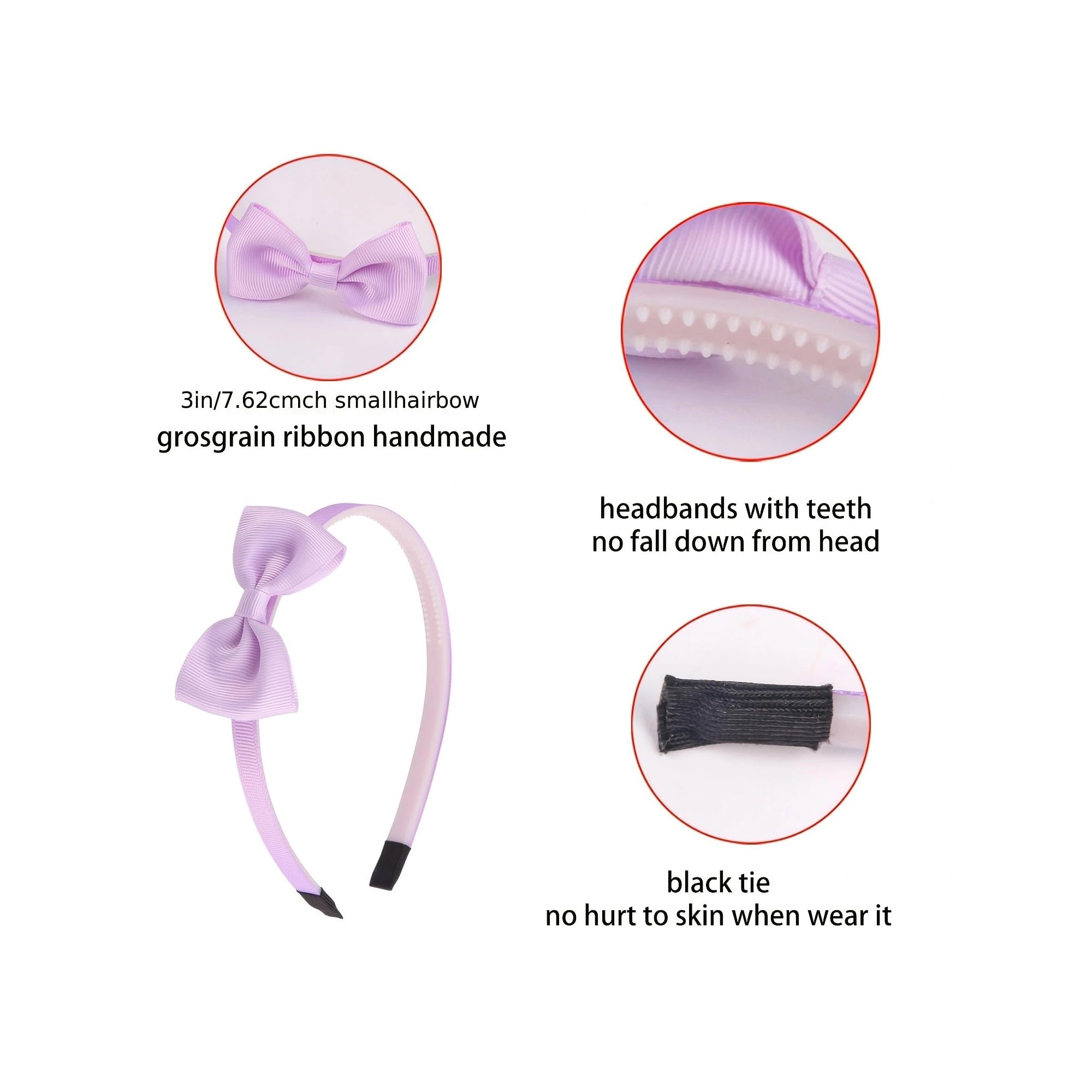 XIMA bow headbands elastic band detail ensures one-size-fits-most for kids.