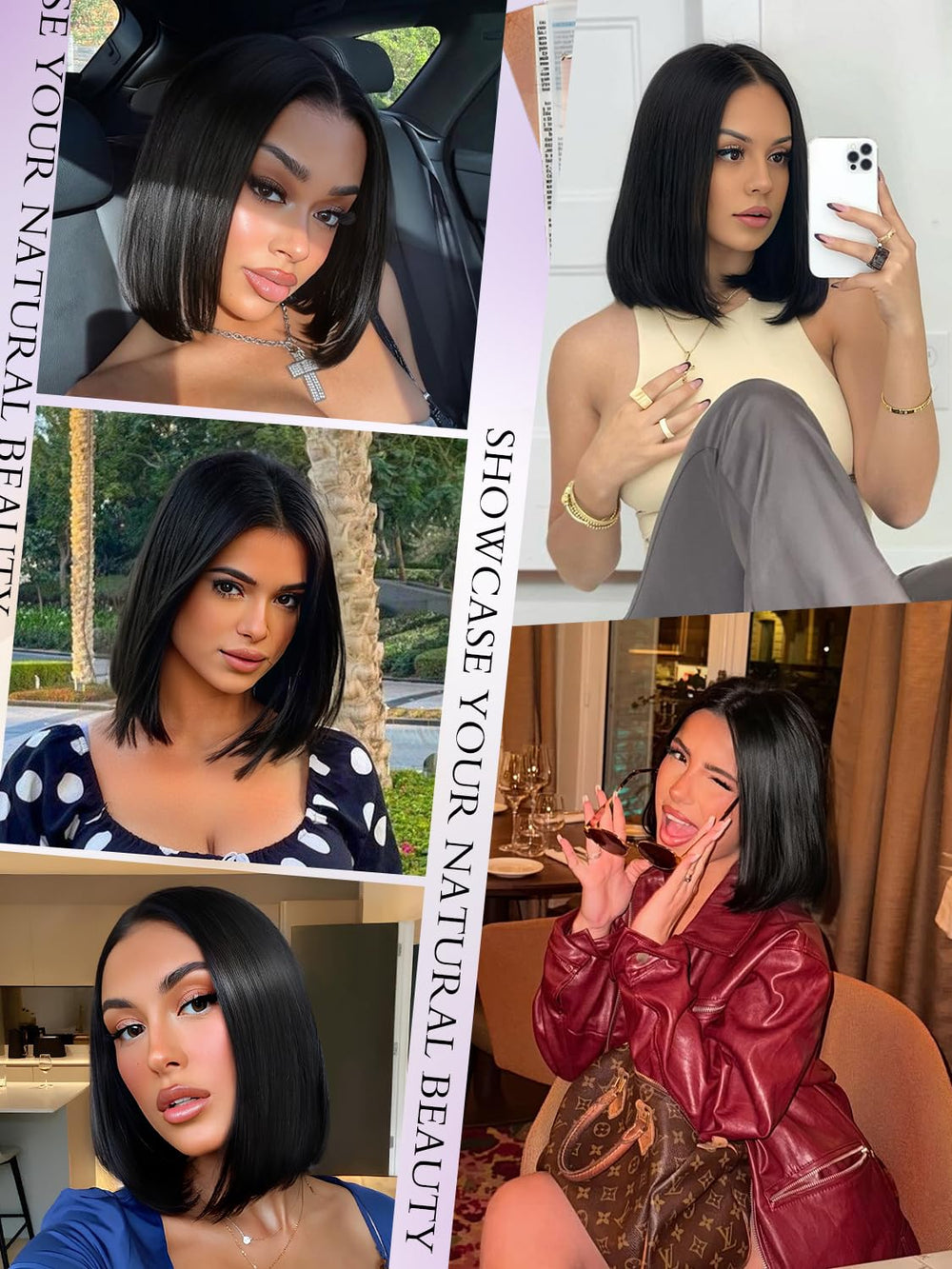 Xinjiju bob glueless wig lace edge detail for natural parting