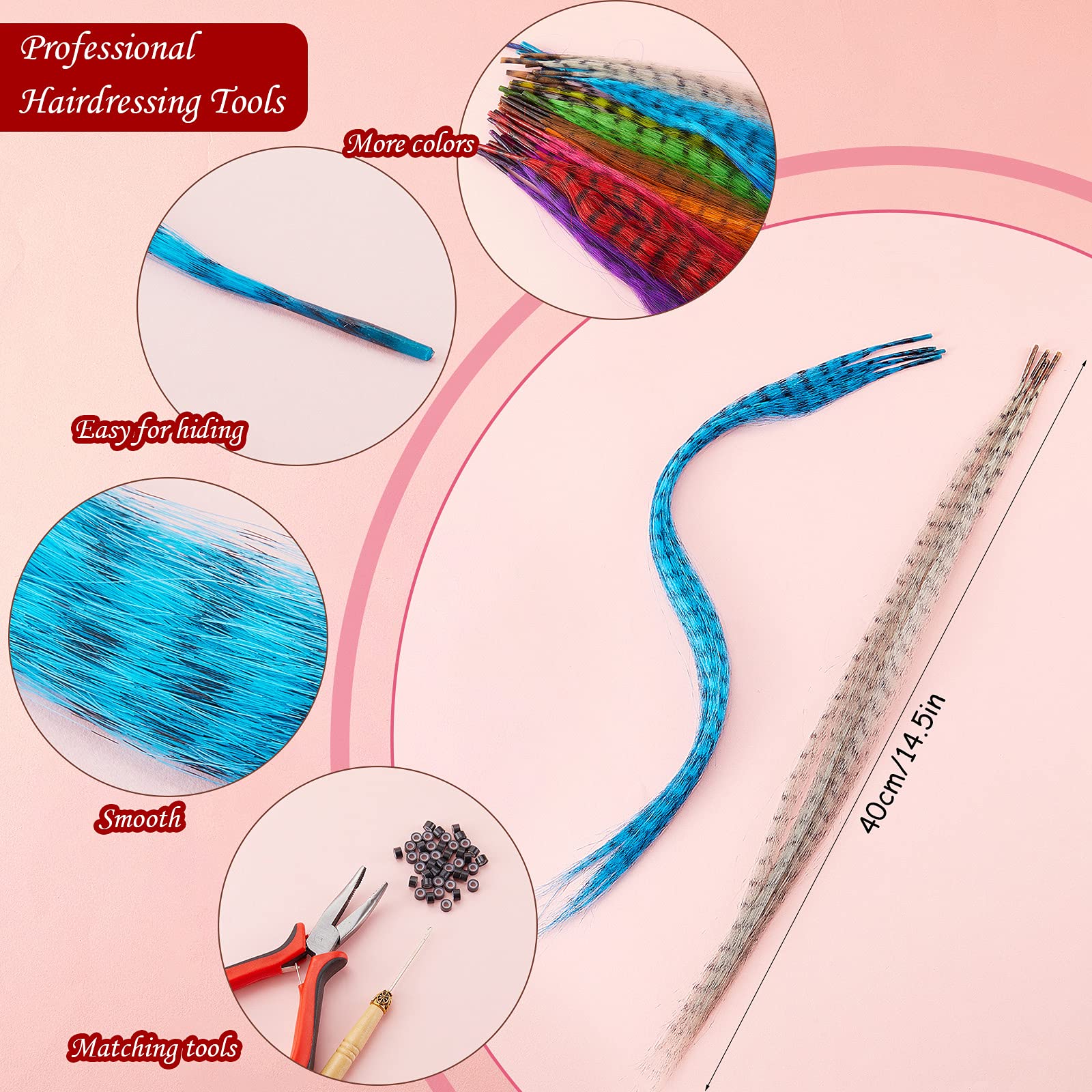 Xinnun 13-color feather swatch shows versatile color options for creative styling.