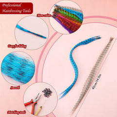 Xinnun 13-color feather swatch shows versatile color options for creative styling.