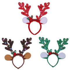 Xinoe green LED antler headband for festive photos