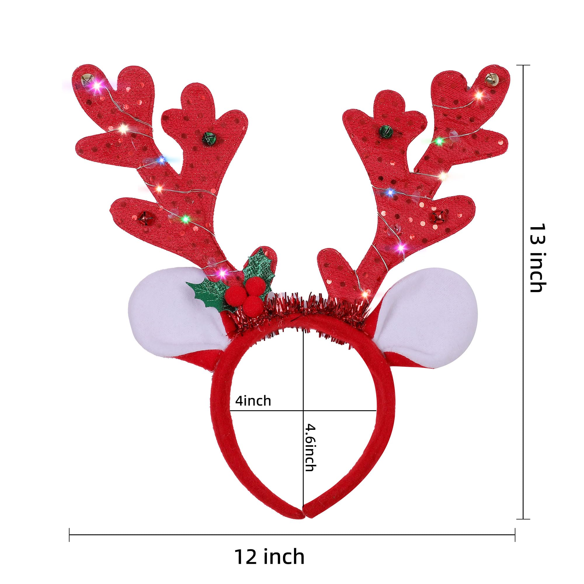 Xinoe red LED antler headband adds festive sparkle to parties