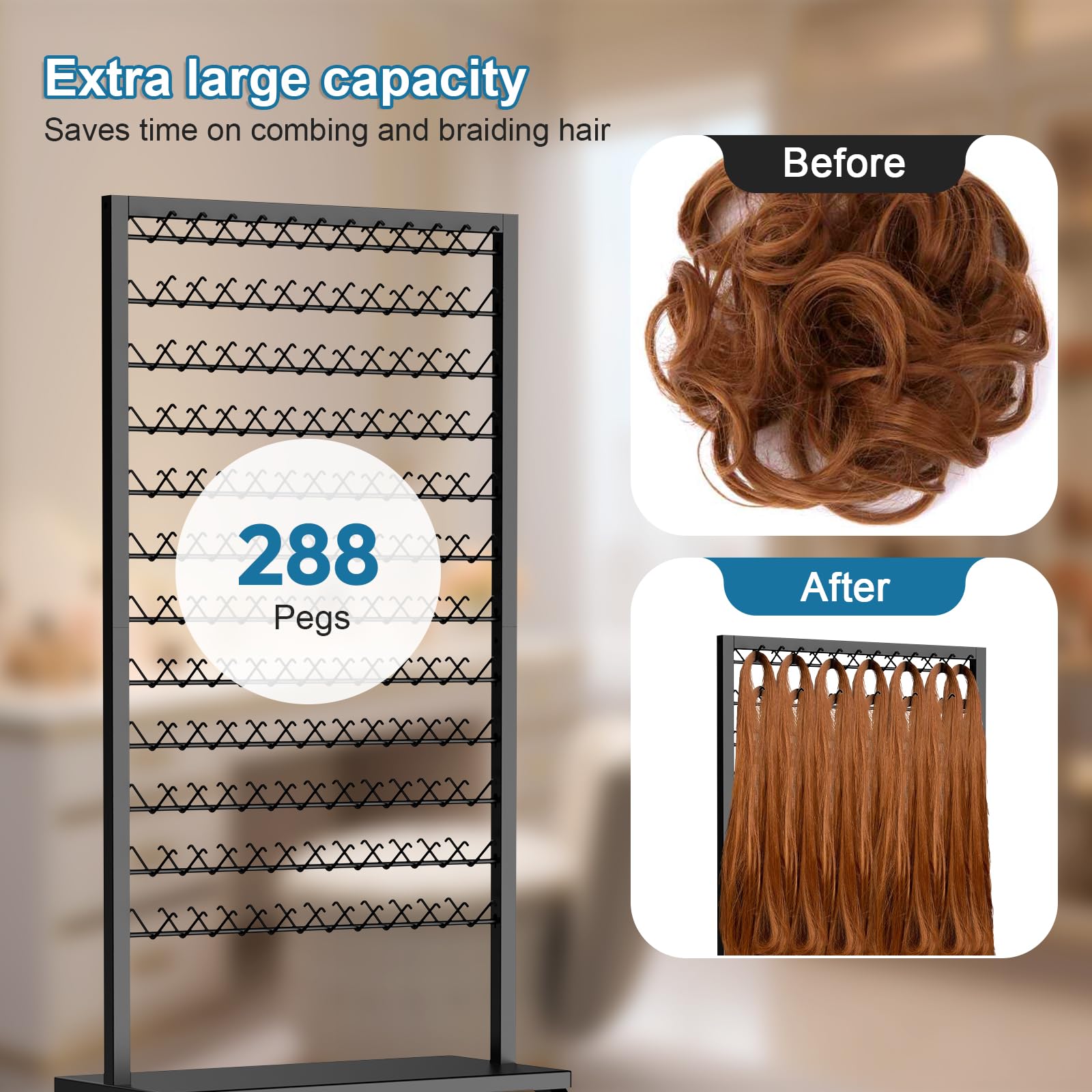 XINTUO multi-tier peg system separates strands for faster, tidier braiding.