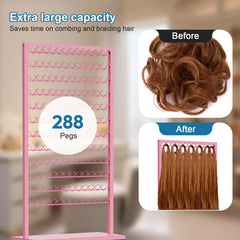 XINTUO braiding rack drawers storing tools and products.
