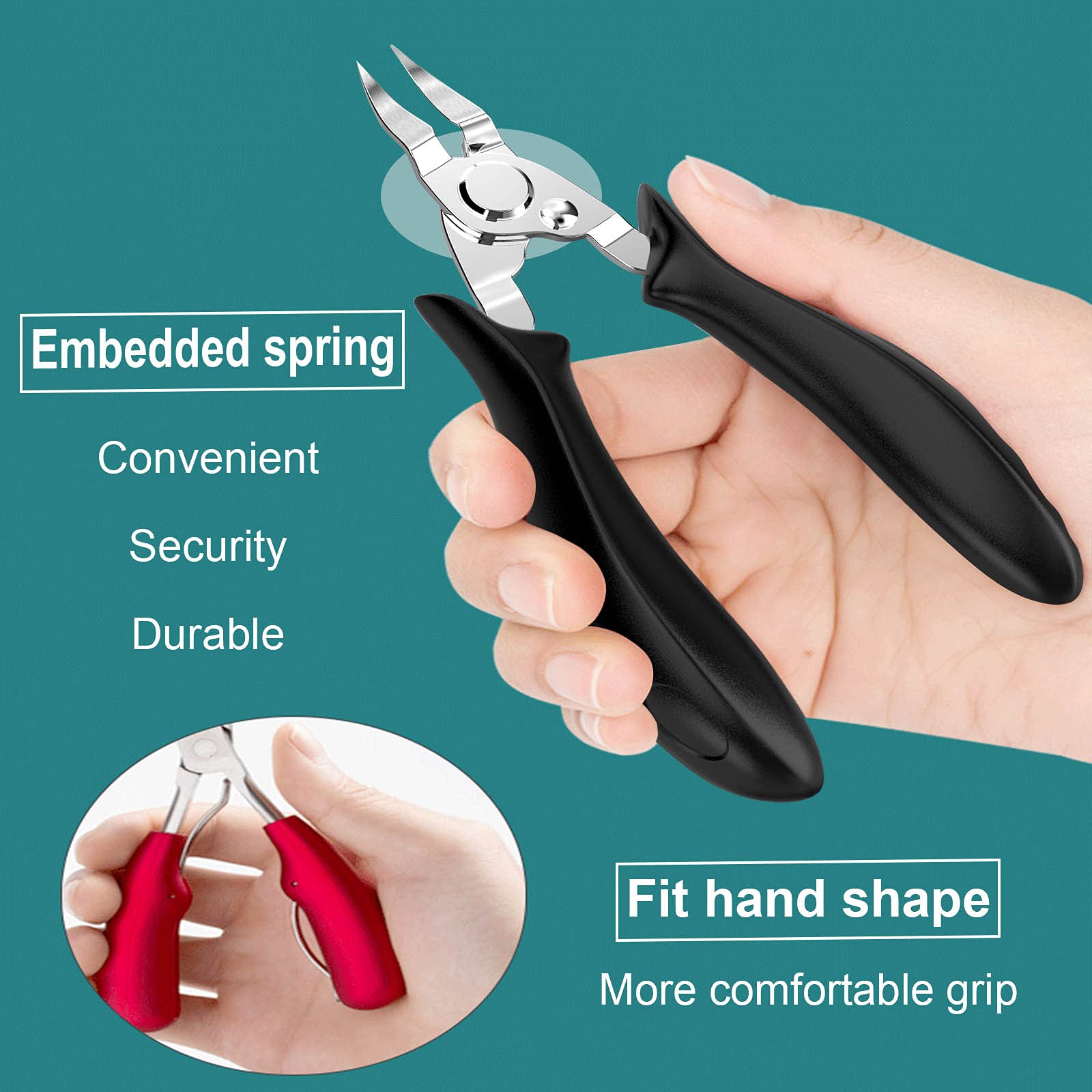 XIORRY Ingrown Toenail Clippers upgrade non-slip handle for comfortable grip.