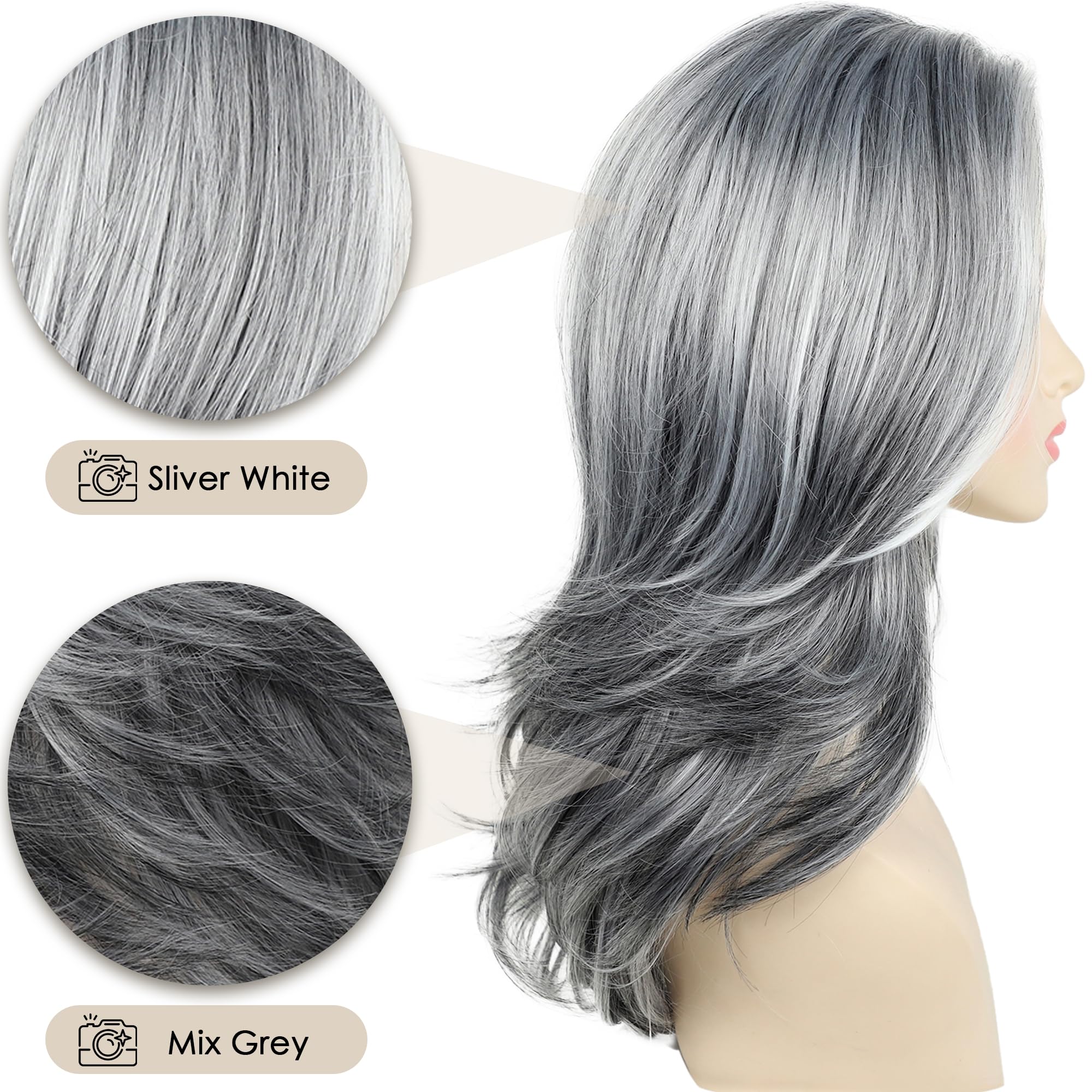 XIUFAXIRUSI synthetic fiber wig with silky-soft texture for comfortable wear.
