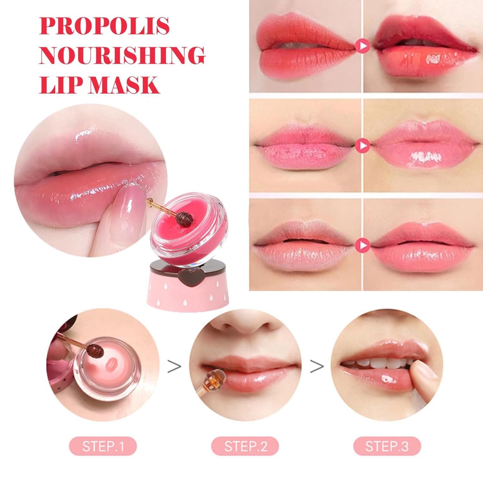 Xiuxixu 8-piece bee lip balm set highlights versatile lip care options.