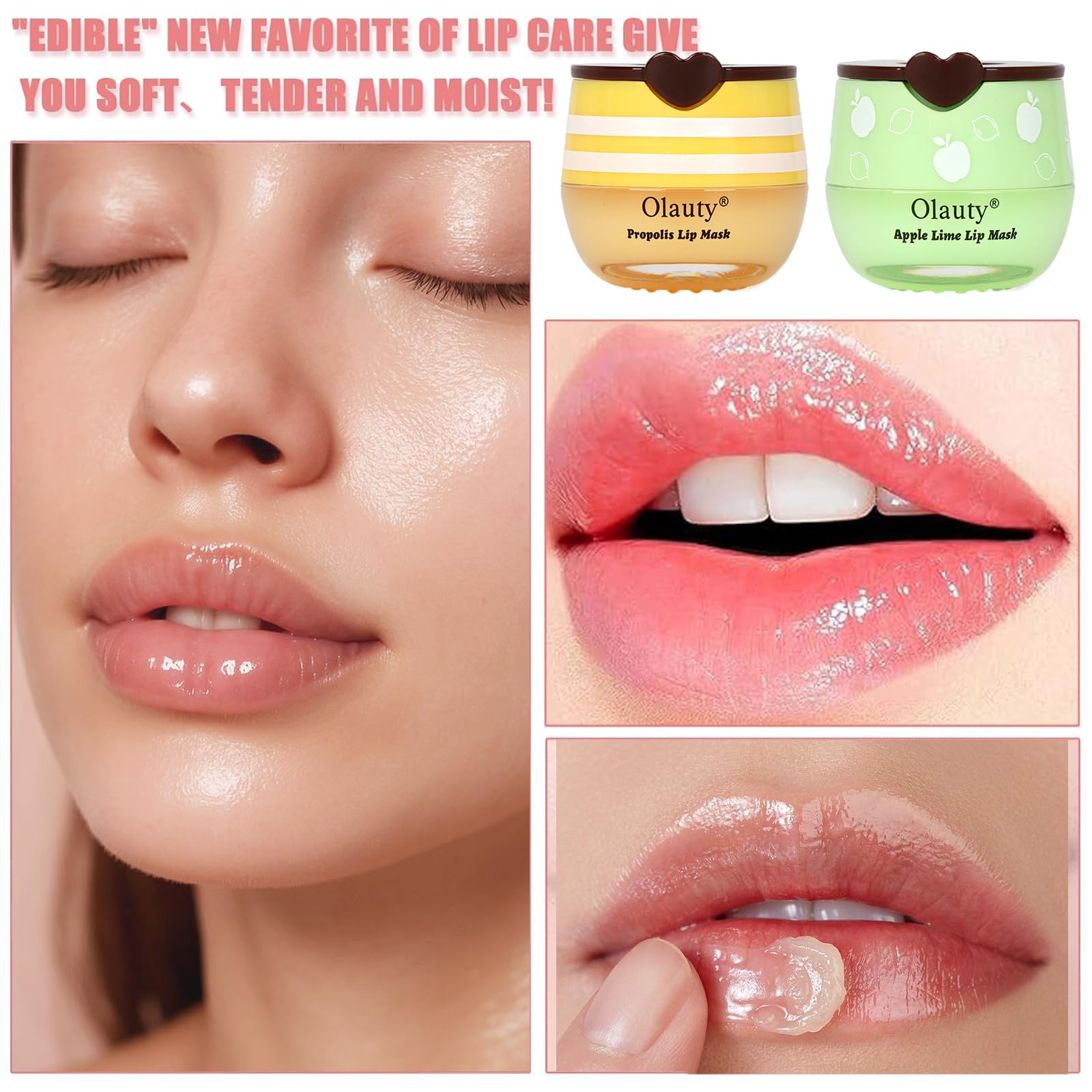 Xiuxixu Bee Lip Balm night use demonstrates gentle lip repair routine.