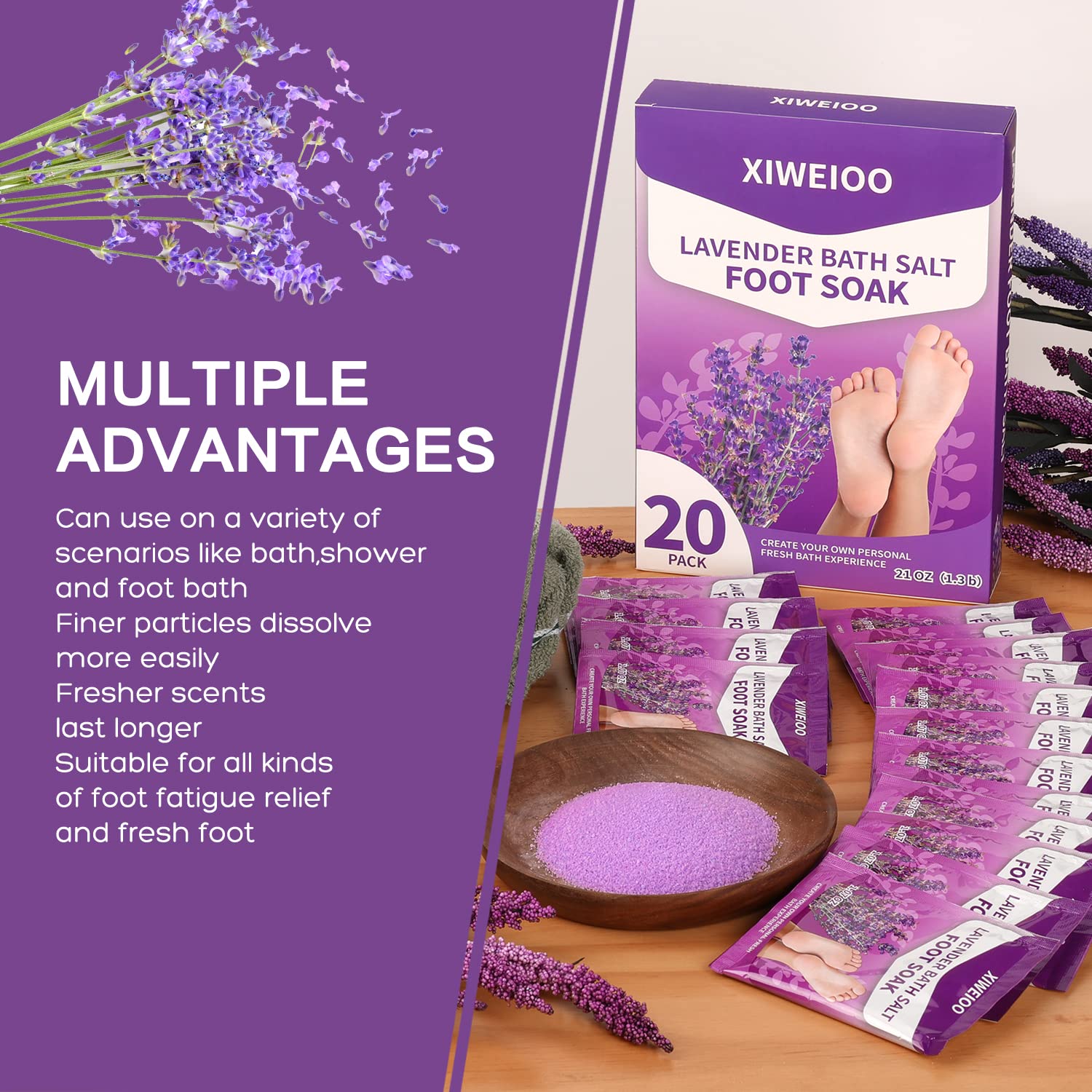  XIWEIOO Relaxing foot soak helps unwind tired feet after a long day.