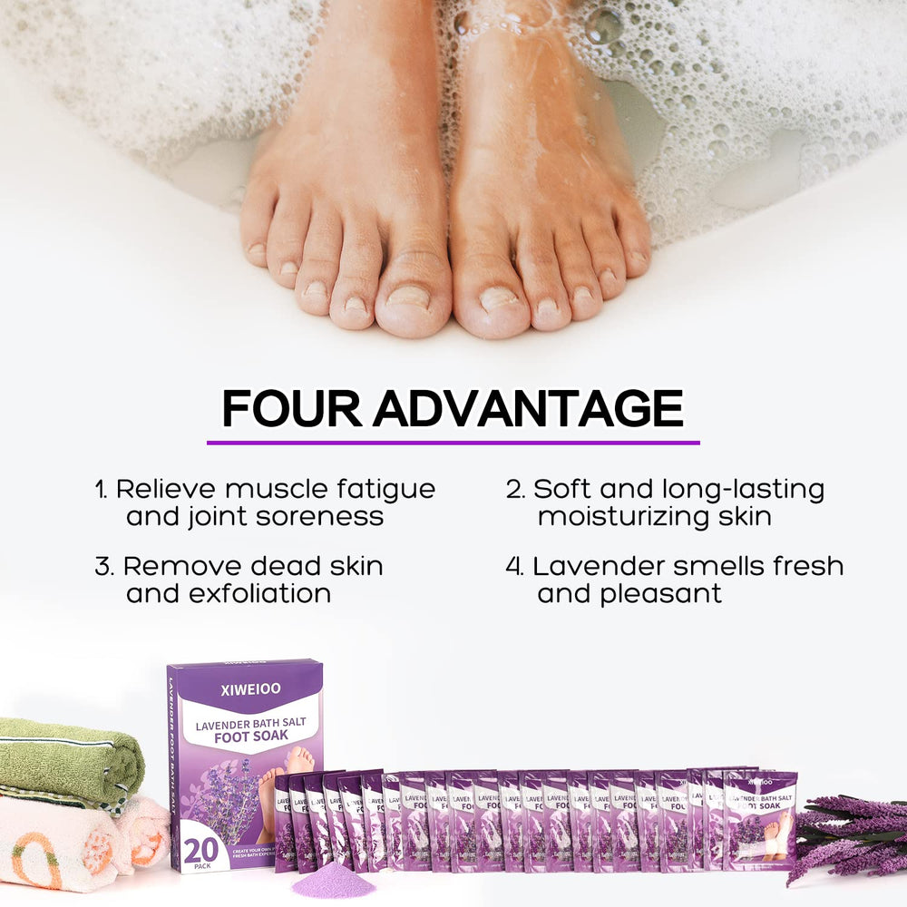  XIWEIOO Softens rough calluses for smoother feet during a soak.