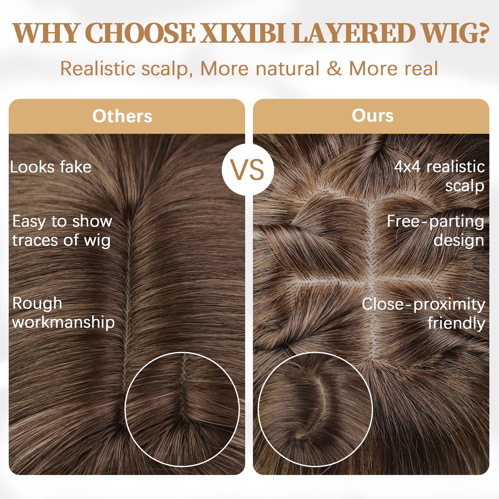 XIXIBI blonde ombre layered wig 26 inches suitable for daily wear and events