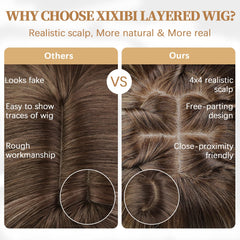 XIXIBI blonde ombre layered wig 26 inches suitable for daily wear and events