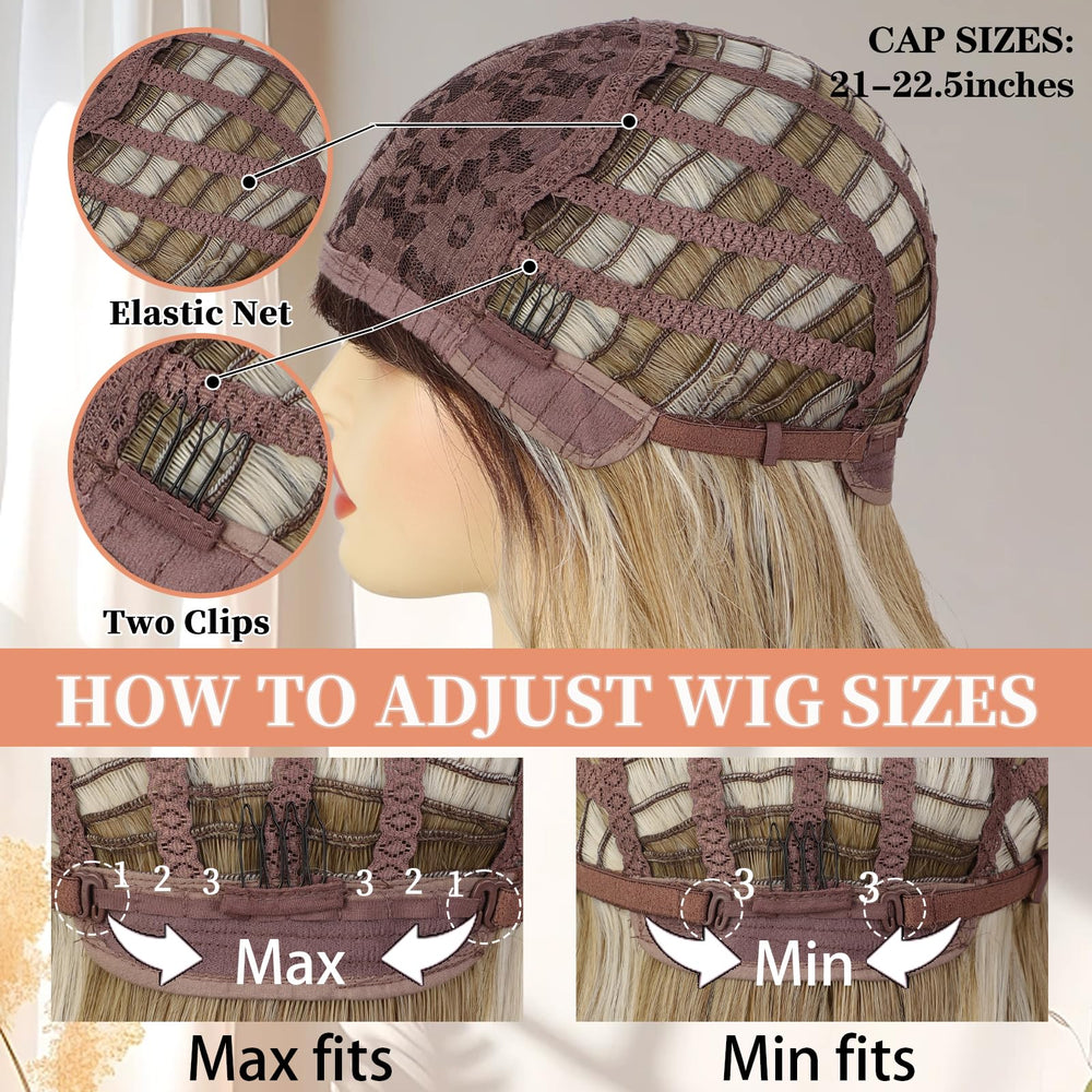 XIXIBI Wig adjustable cap close-up reveals secure, breathable comfort for different heads.