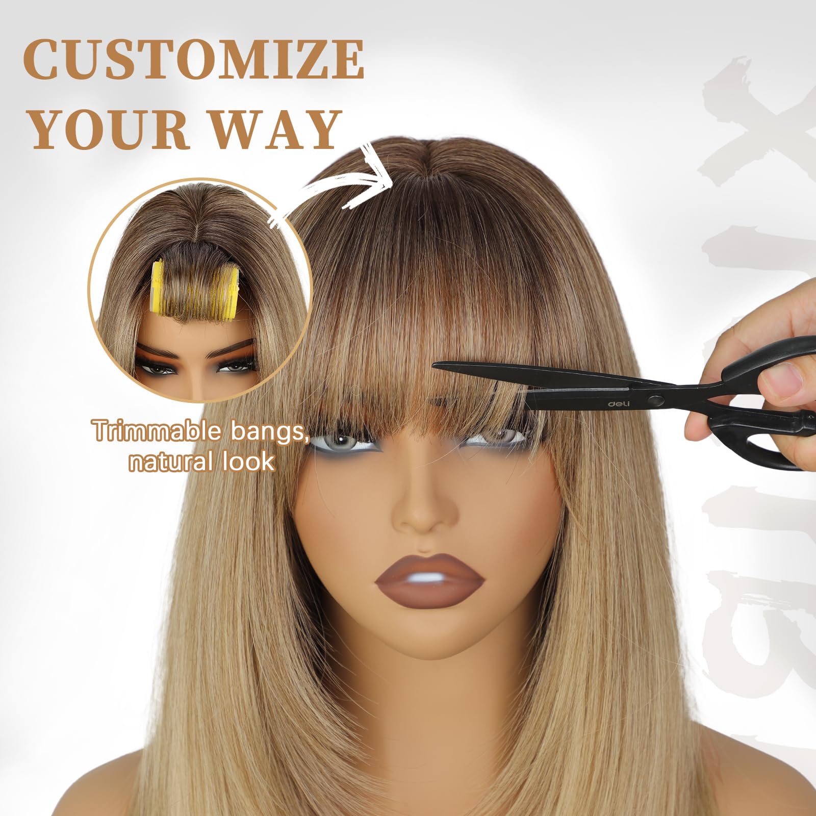XIXIBI wig bangs frame the face with layered length for balance